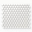Levi 1x1 hexagon mosaic porcelain tile in a matte finish, showcasing a clean white honeycomb pattern perfect for sleek, modern designs