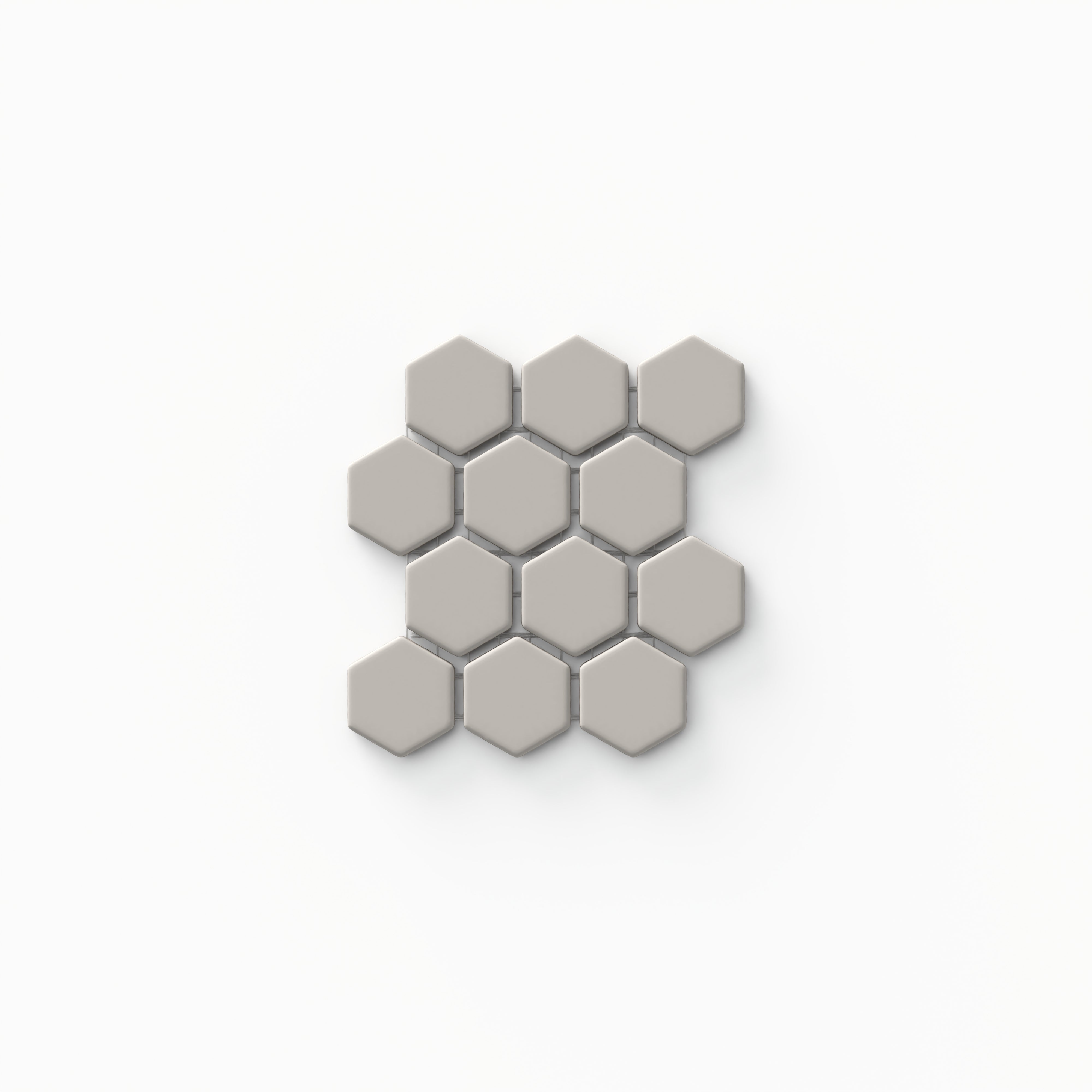 Levi 4 x 4 Matte Porcelain 1x1 Hexagon Mosaic in Grey Sample