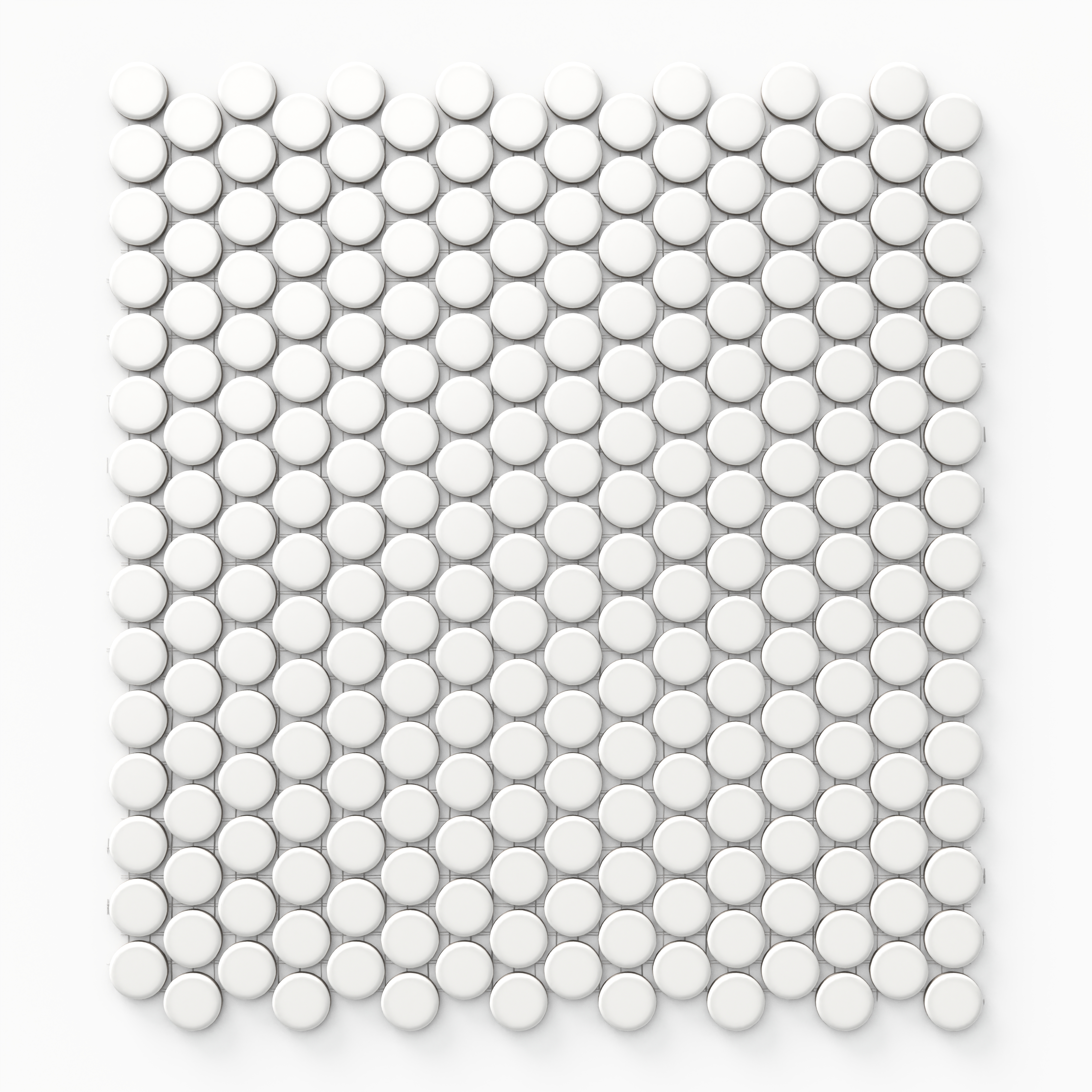 4x3 Rounded Ollie 3/4x3/4 Matte Porcelain Mosaic Penny Round Tile in White