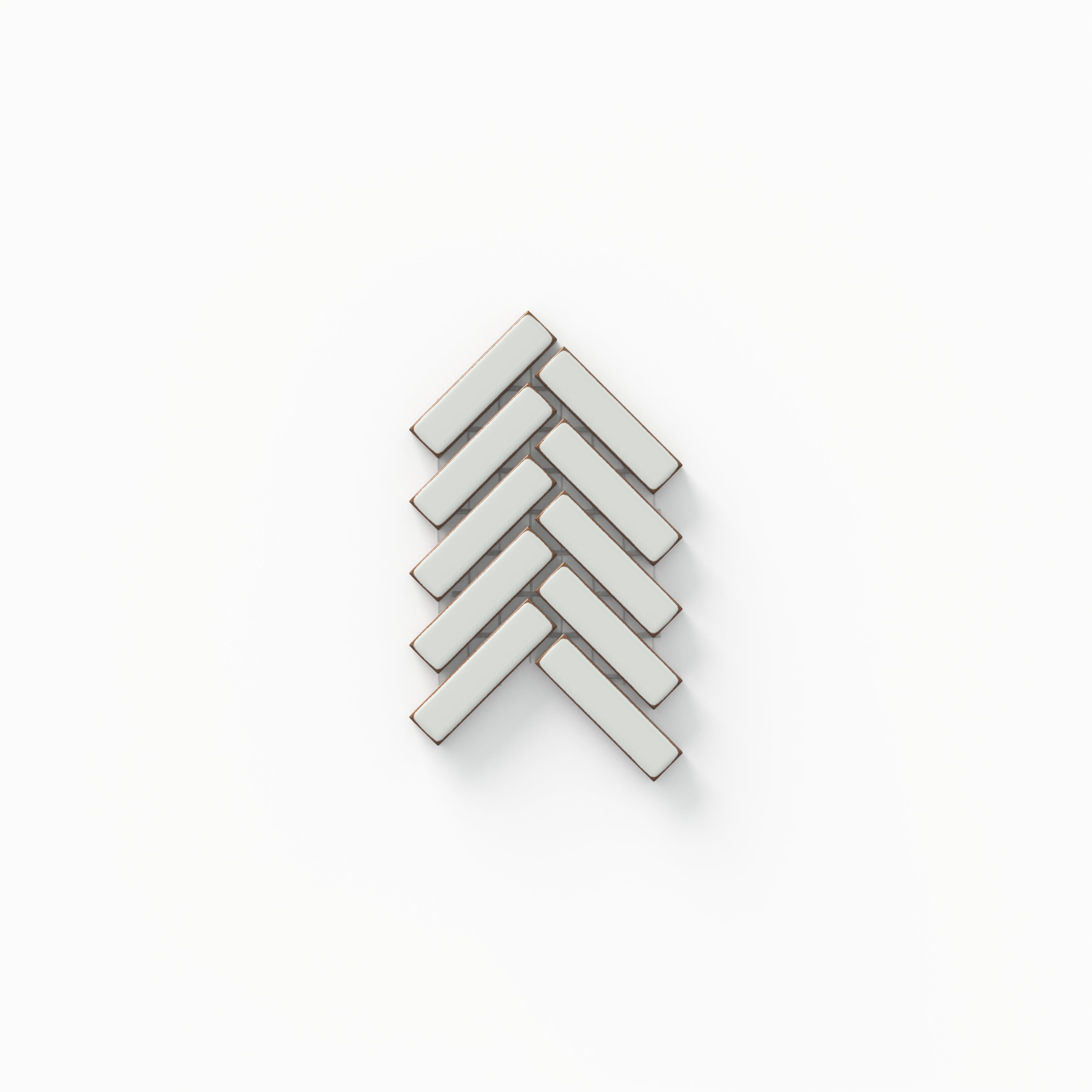 Maggie 4 x 4 Glossy Herringbone Mosaic in Off White Sample