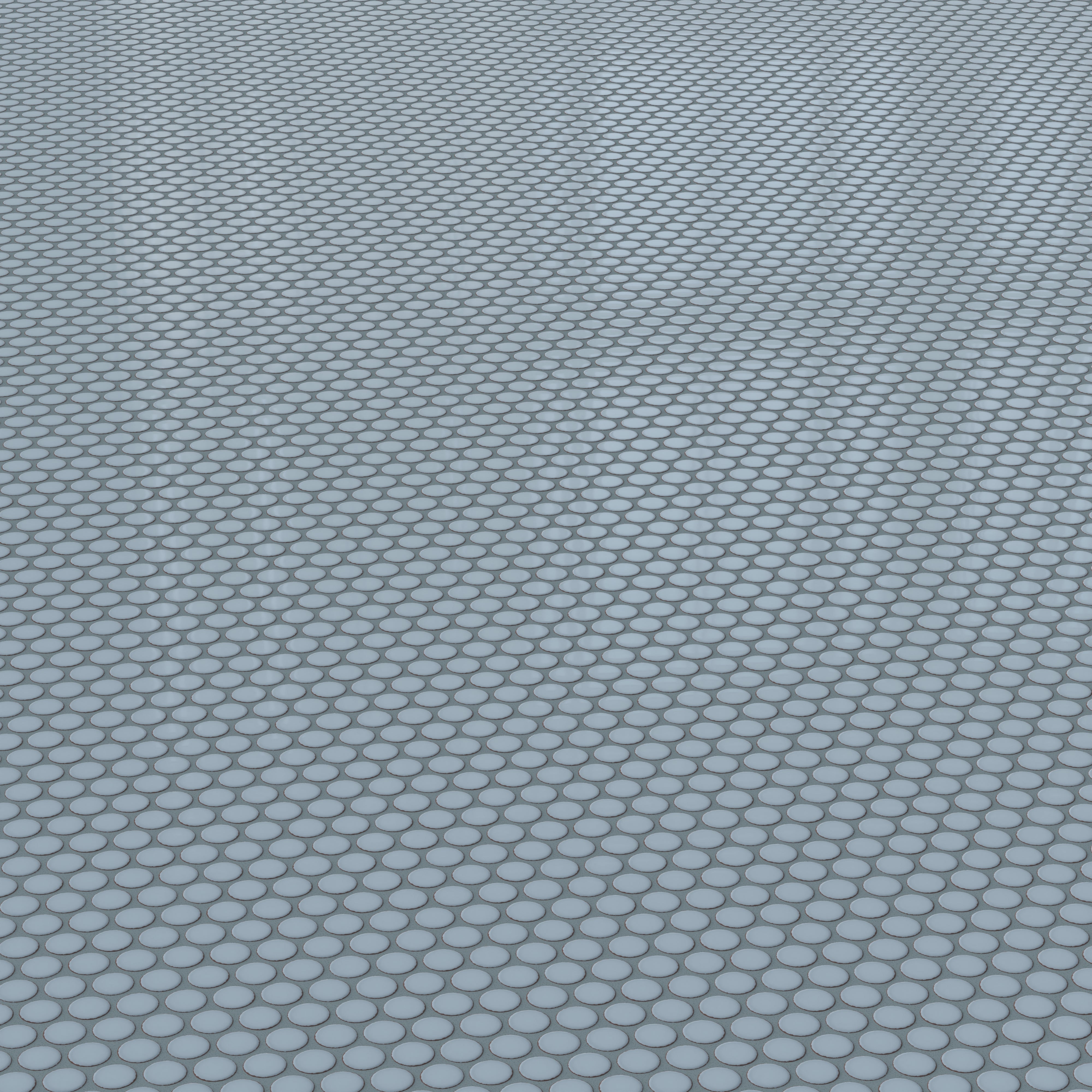 Ariel 12x12 Glossy Porcelain Penny Round Mosaic Tile in Dusty Blue