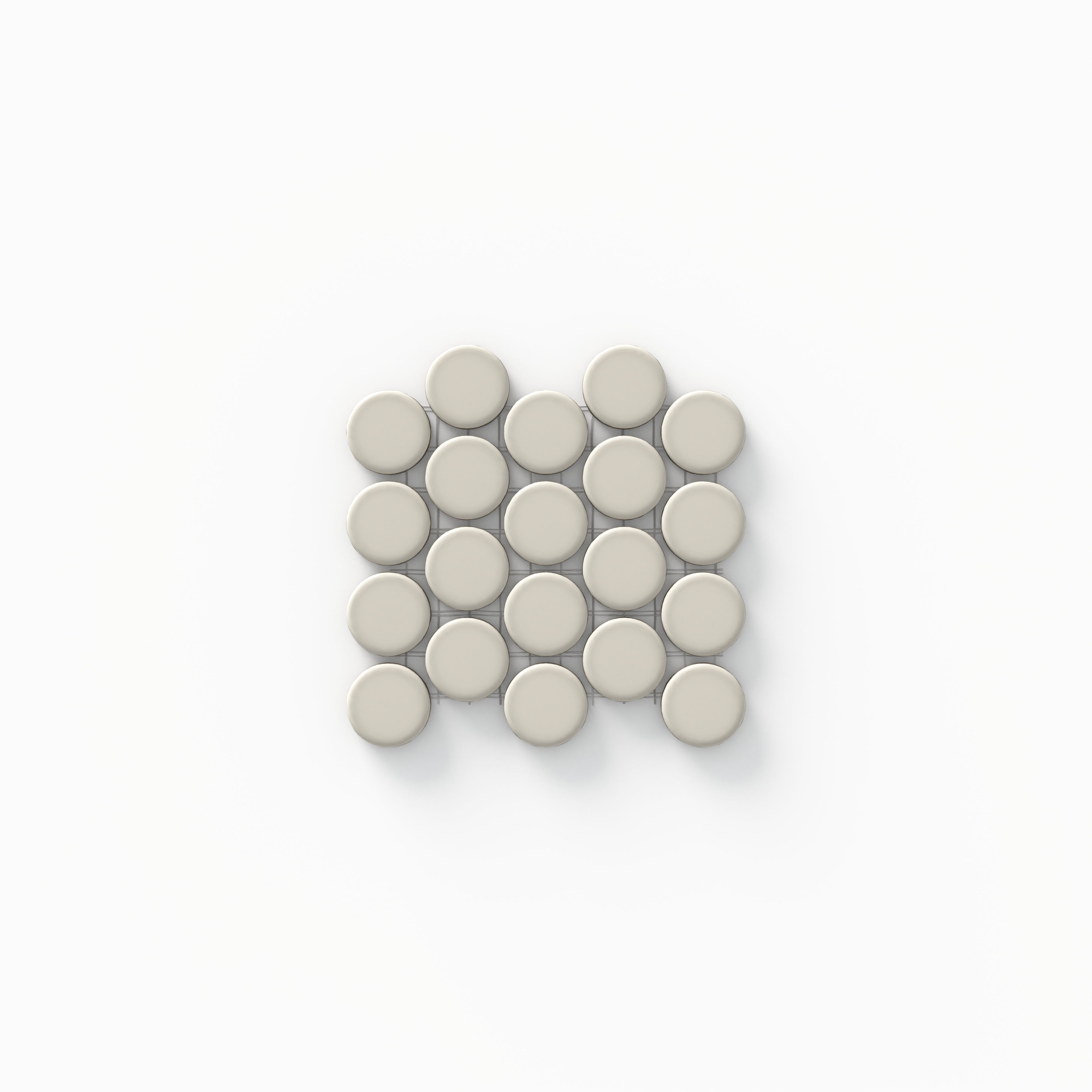 Ariel 4 x 4 Glossy Penny Round Mosaic in Shell Sample