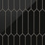 Glossy black picket tiles in a dramatic midnight shade, featuring a bold geometric pattern for modern and luxurious interiors.