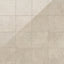 Leona 12x12 polished porcelain tile in Marfil, showcasing soft beige tones with a natural stone-like texture.