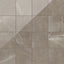 Leona 12x12 polished porcelain tile in Amani Bronze, featuring a rich brown marble finish with delicate white veining.