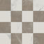 Leona Calacatta and Amani Bronze checkerboard 12x12 matte tiles combining elegant white and brown marble textures for a timeless design.