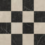 Leona Marfil and Nero Marquina Checkerboard 12x12 Matte tiles deliver a striking contrast of soft beige and bold black marble tones.
