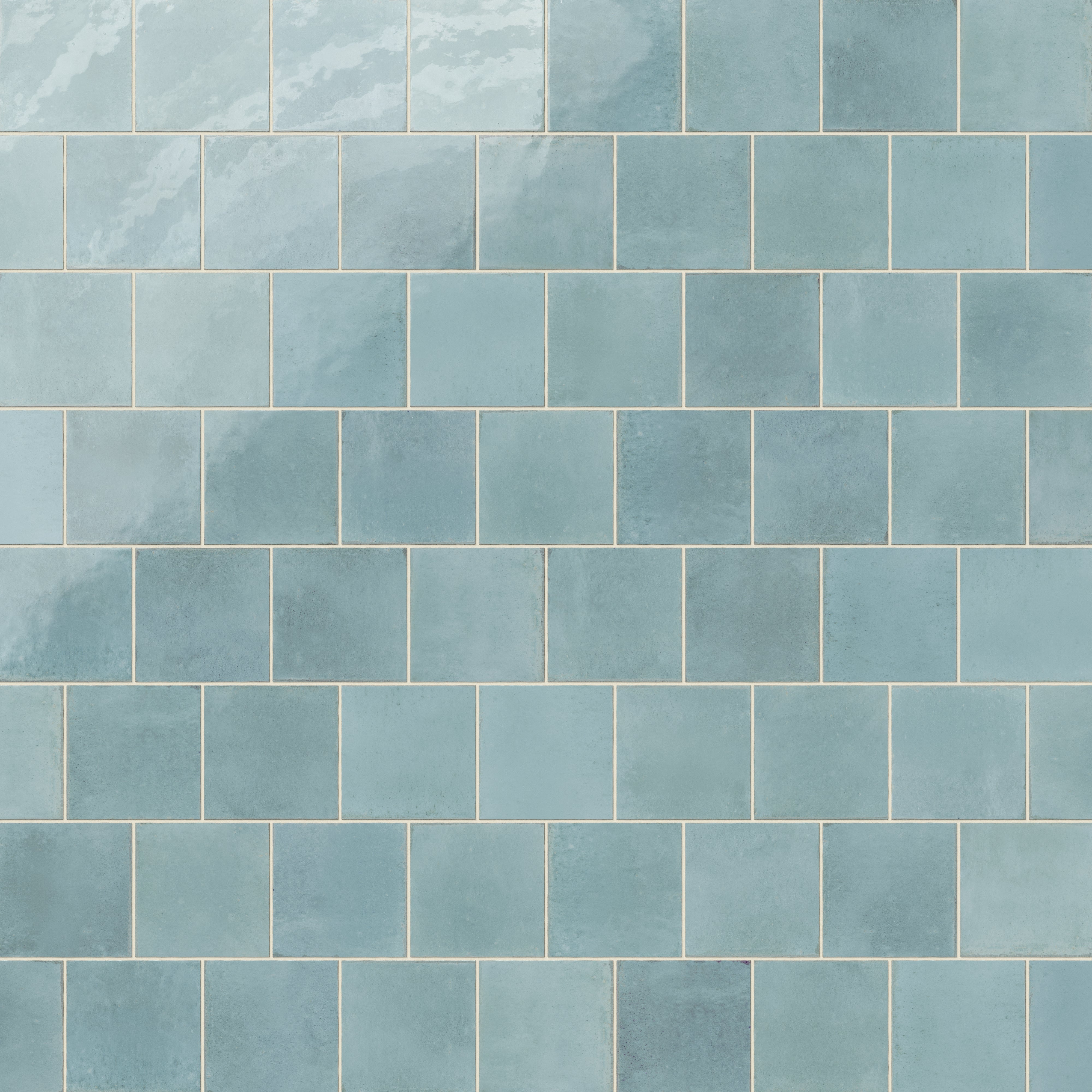 Makenna 6x6 Glossy Porcelain Tile in Agua