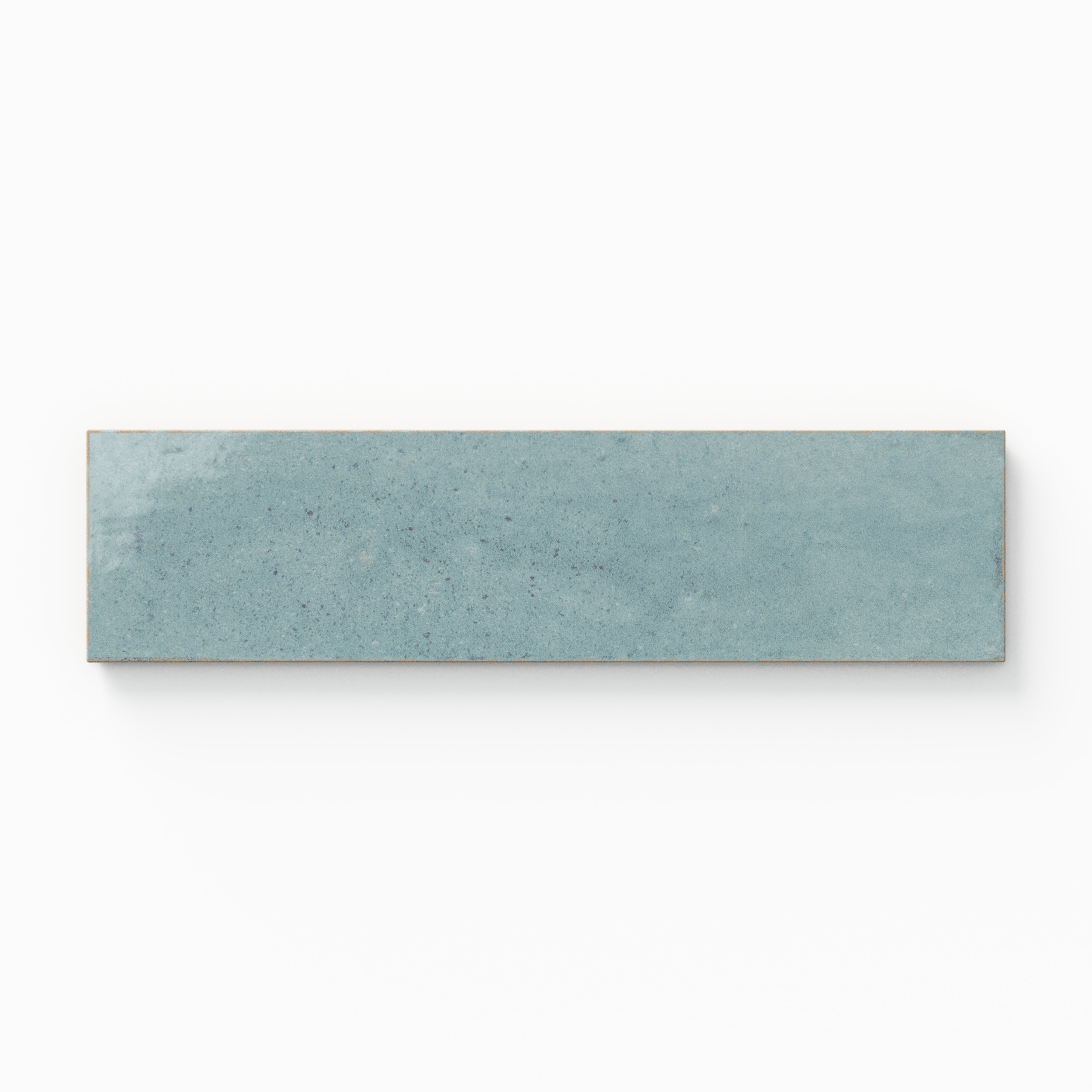 Rectangular Porcelain tile in light blue with a smooth glazed surface and soft shading.