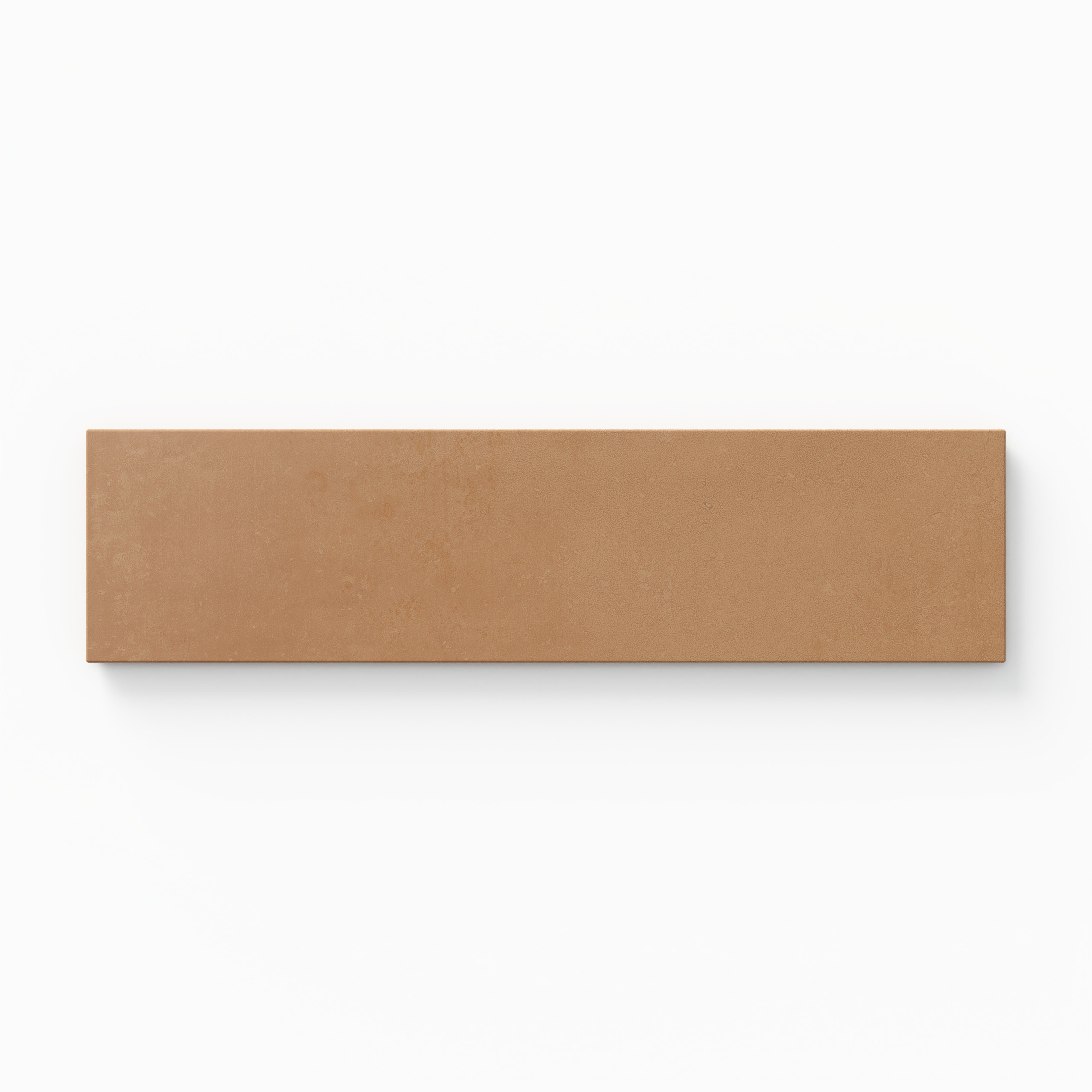 Rectangular porcelain tile in warm terracotta brown with a smooth matte finish.