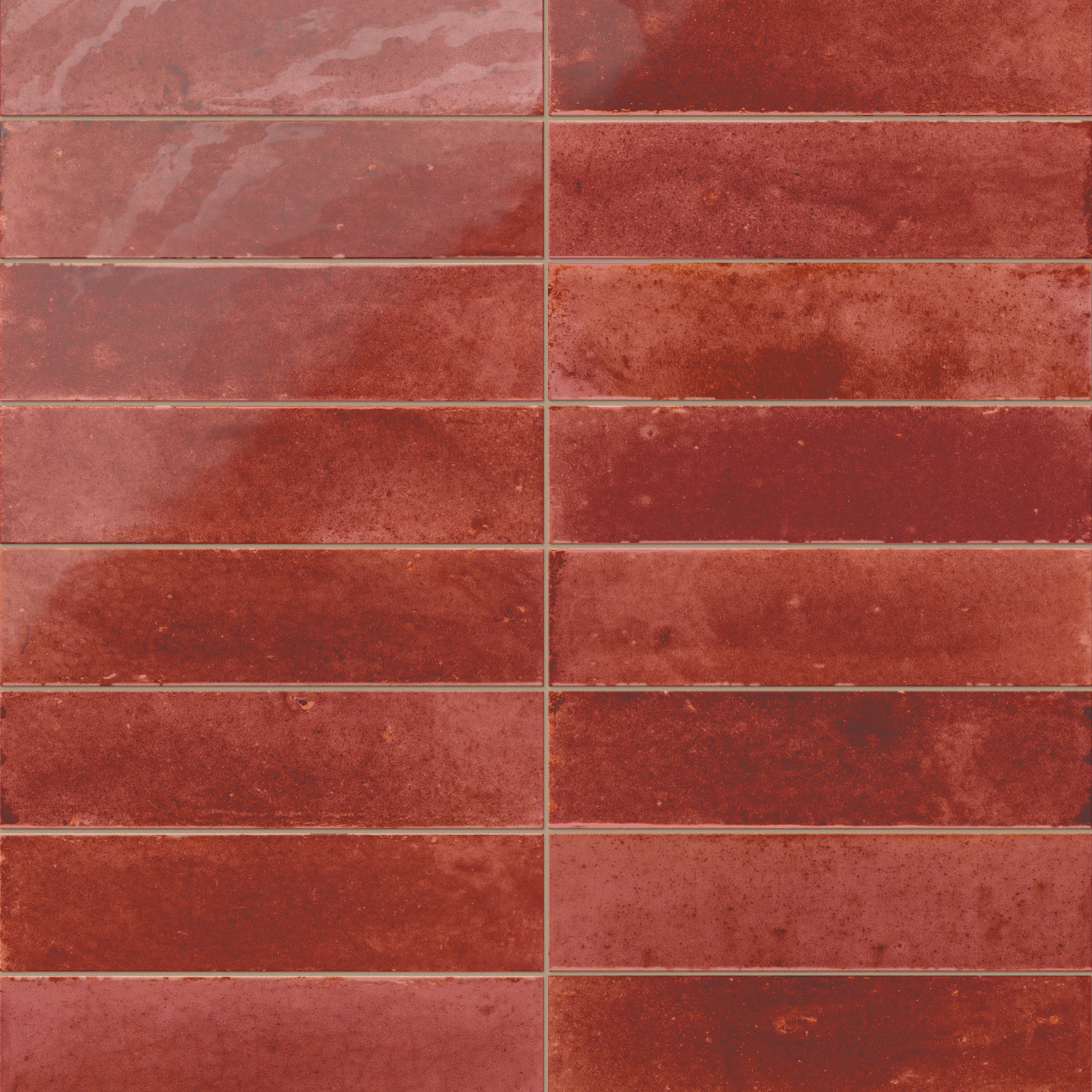 Makenna 3x11 Glossy Porcelain Tile in Crimson