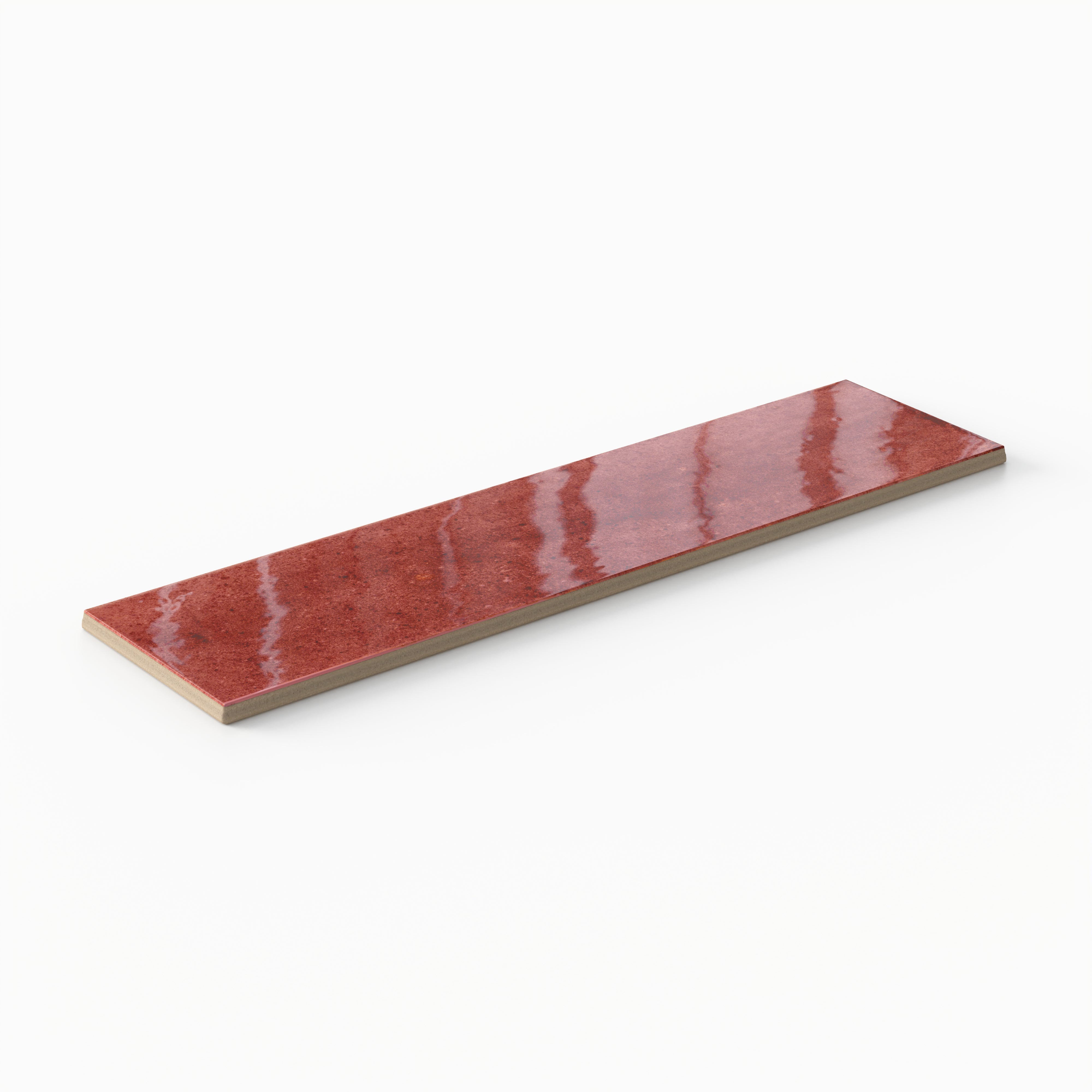 Makenna 3x11 Glossy Porcelain Tile in Crimson