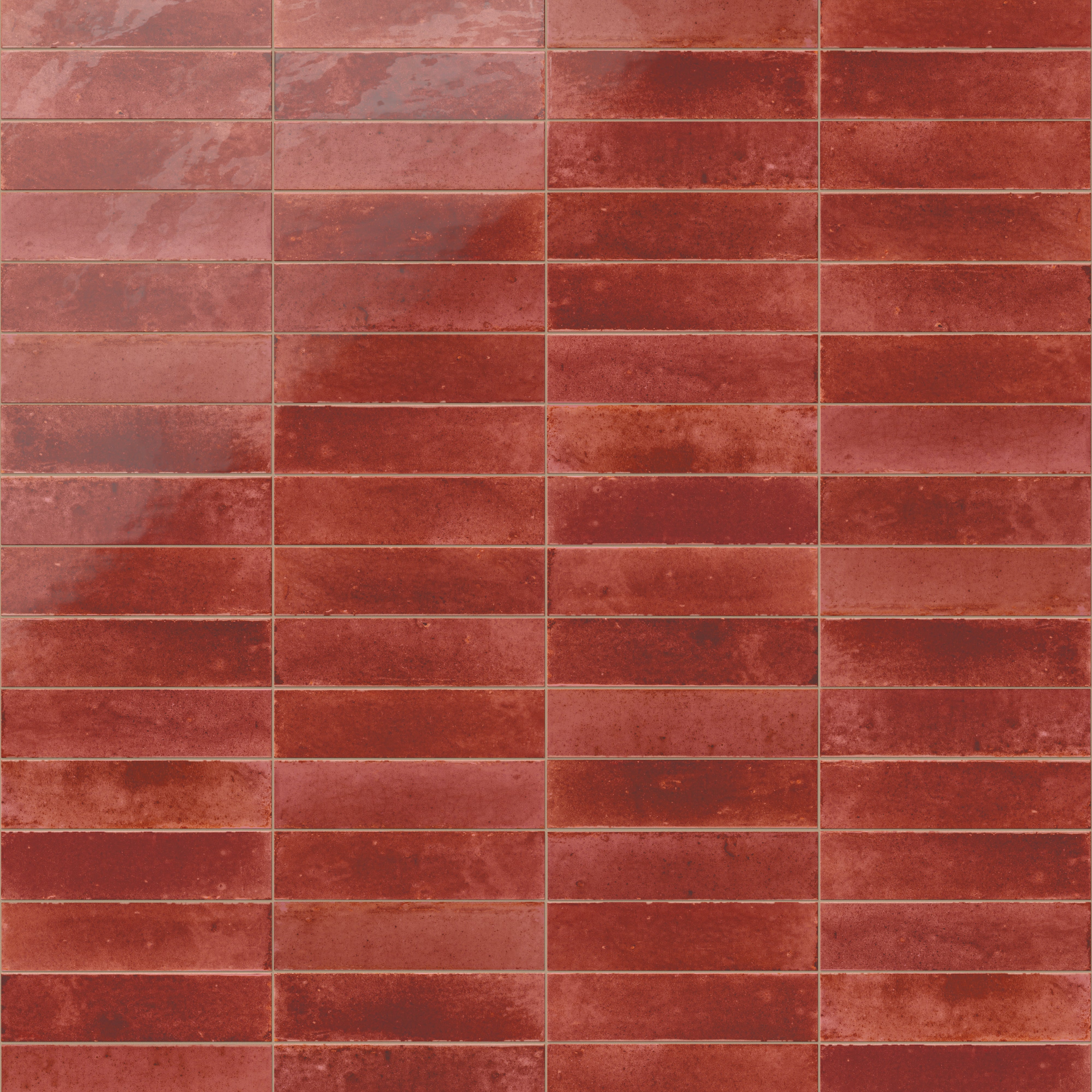 Makenna 3x11 Glossy Porcelain Tile in Crimson