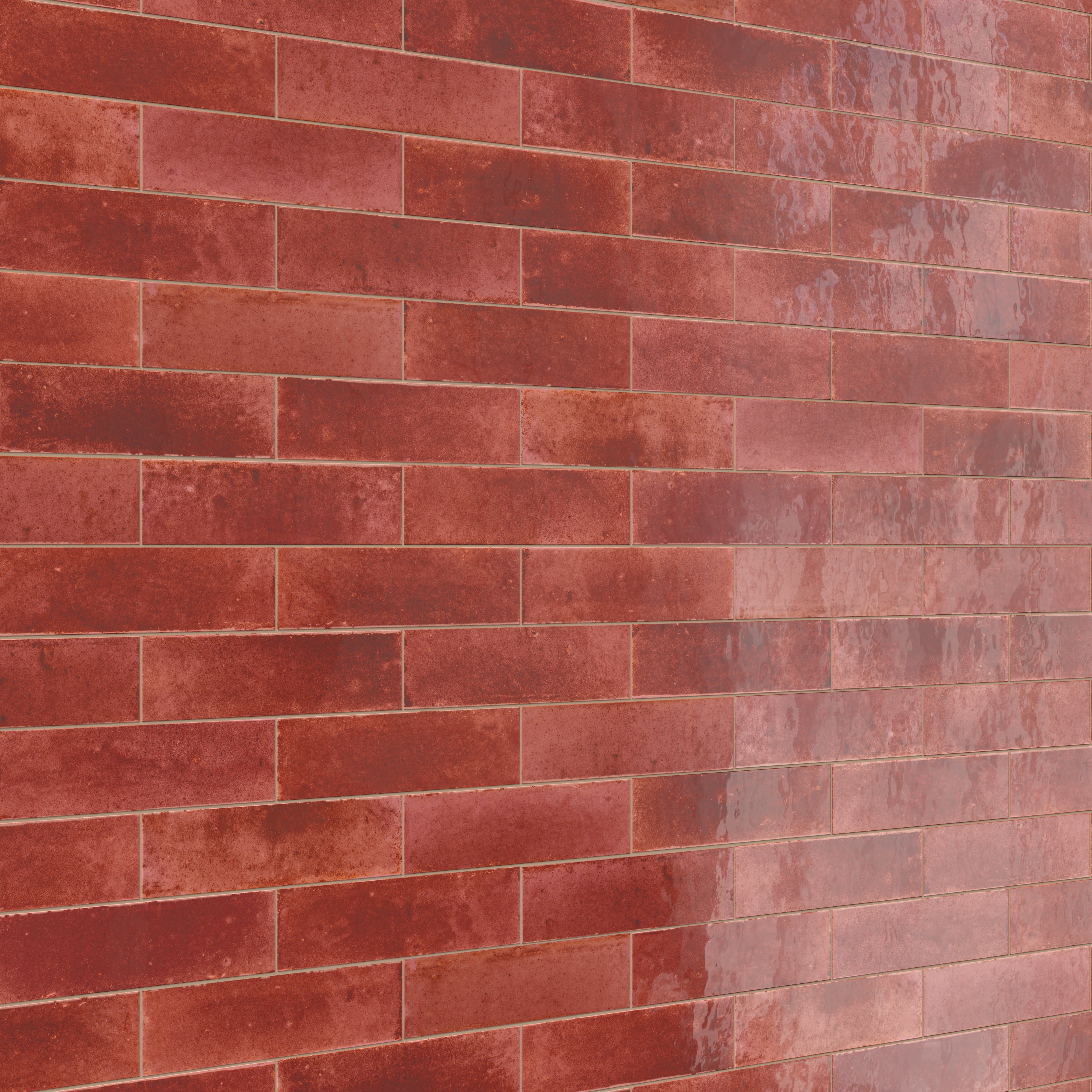 Makenna 3x11 Glossy Porcelain Tile in Crimson