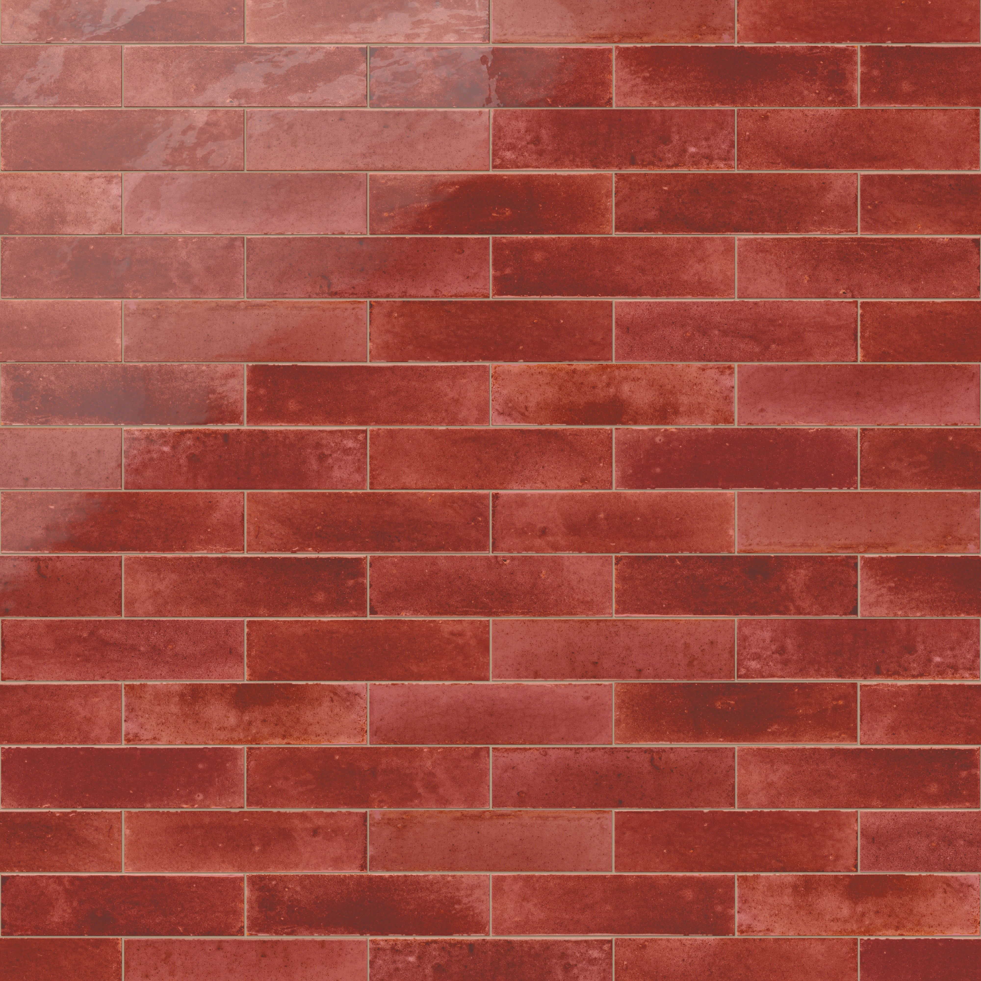 Makenna 3x11 Glossy Porcelain Tile in Crimson