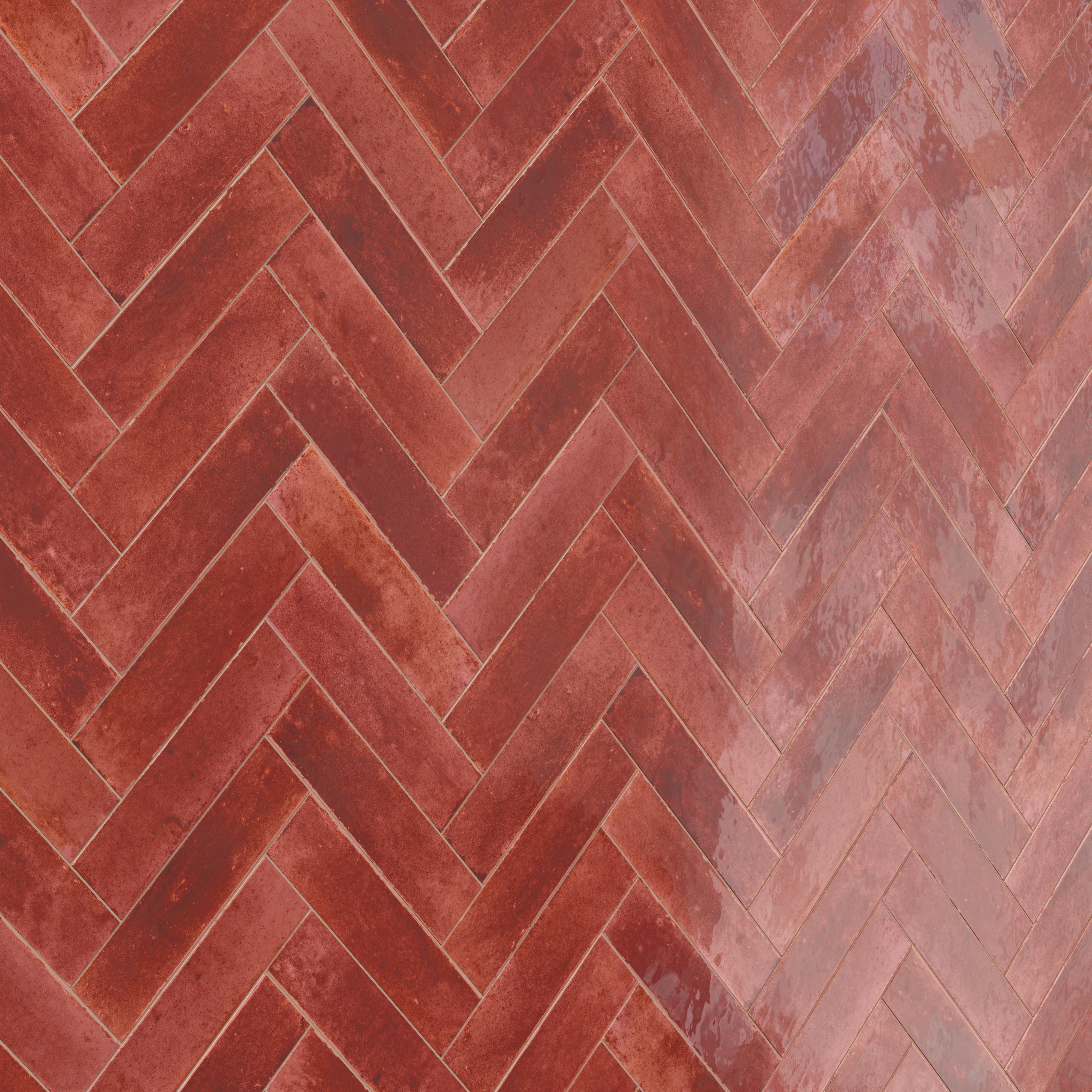 Makenna 3x11 Glossy Porcelain Tile in Crimson