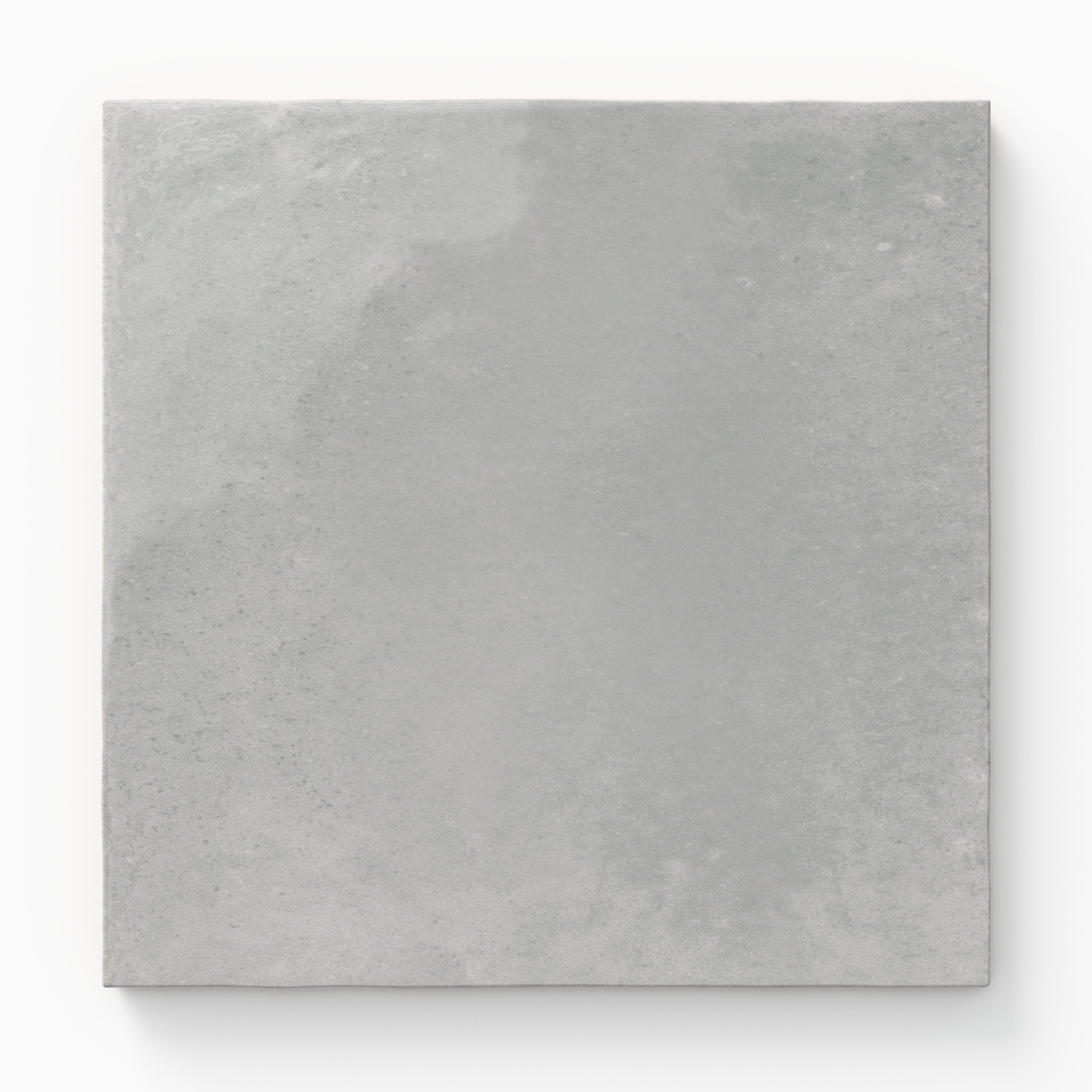 Light gray square porcelain tile featuring subtle shading and natural concrete-inspired texture.