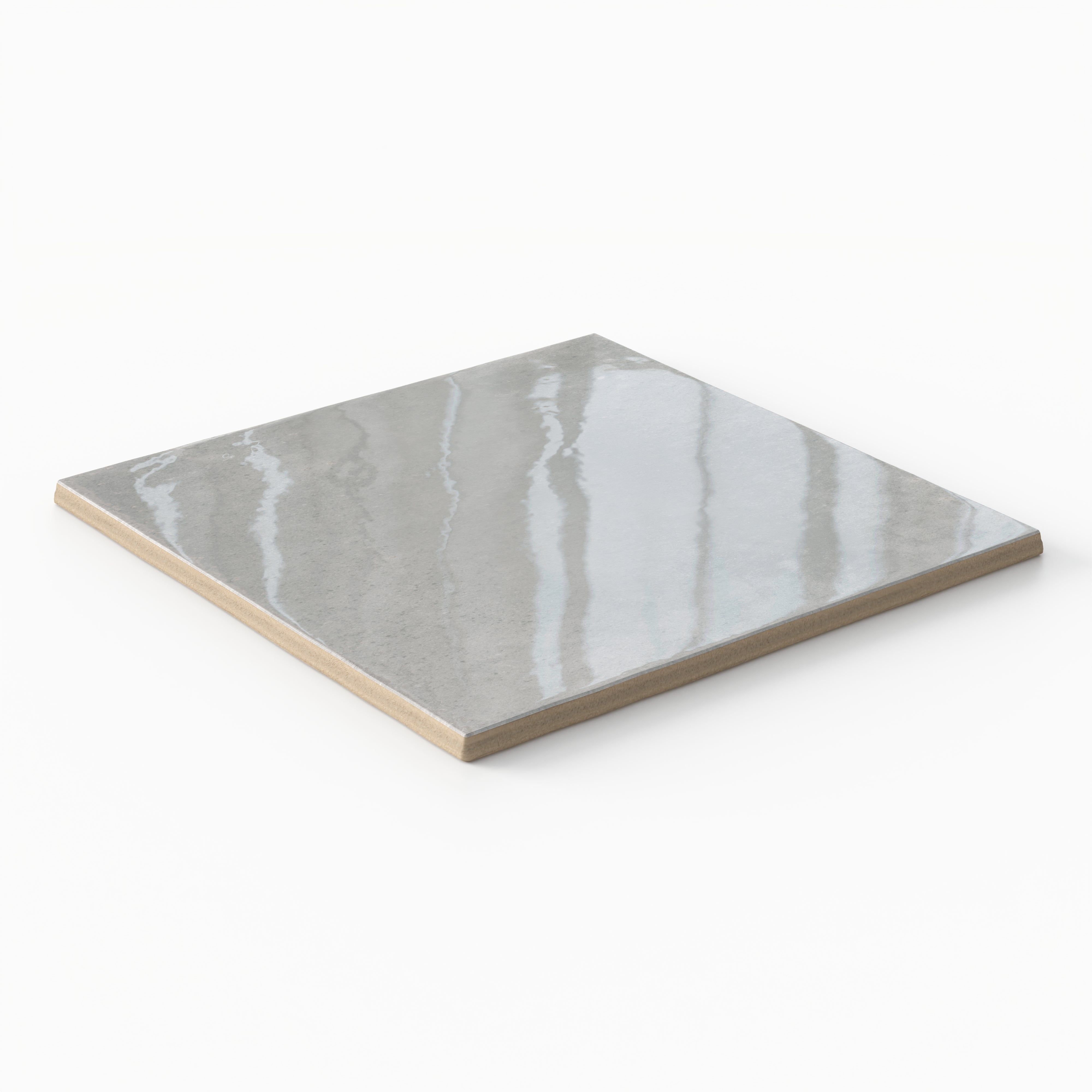 Makenna 6x6 Glossy Porcelain Tile in Pebble