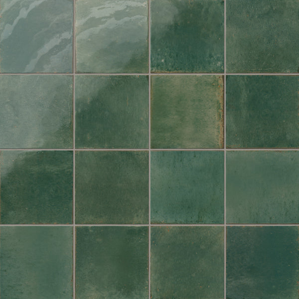Makenna 6x6 Glossy Porcelain Tile in Forest