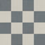 Palmer 12x12 checkerboard matte porcelain tile in white and ocean blue, offering a clean, dual-tone finish for refined interiors.