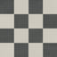 Palmer 12x12 checkerboard matte porcelain tile in white and nero black, featuring bold contrasts for timeless elegance.
