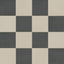 Palmer 12x12 checkerboard matte porcelain tile in natural beige and deep black, creating a bold yet balanced contrast.