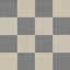 Palmer 12x12 checkerboard matte porcelain tile in natural beige and grey, combining warm and cool tones for a versatile, sophisticated style.