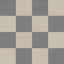 Palmer 12x12 checkerboard raw porcelain tile in natural beige and grey, offering a refined contrast and textured surface for timeless designs.