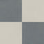 Palmer 24x24 checkerboard matte porcelain tile in white and ocean blue, featuring a smooth finish with vibrant contrasts for unique interior designs.
