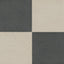 Palmer 24x24 checkerboard raw porcelain tile in natural beige and nero black, offering a dynamic light-and-dark contrast for versatile design applications.