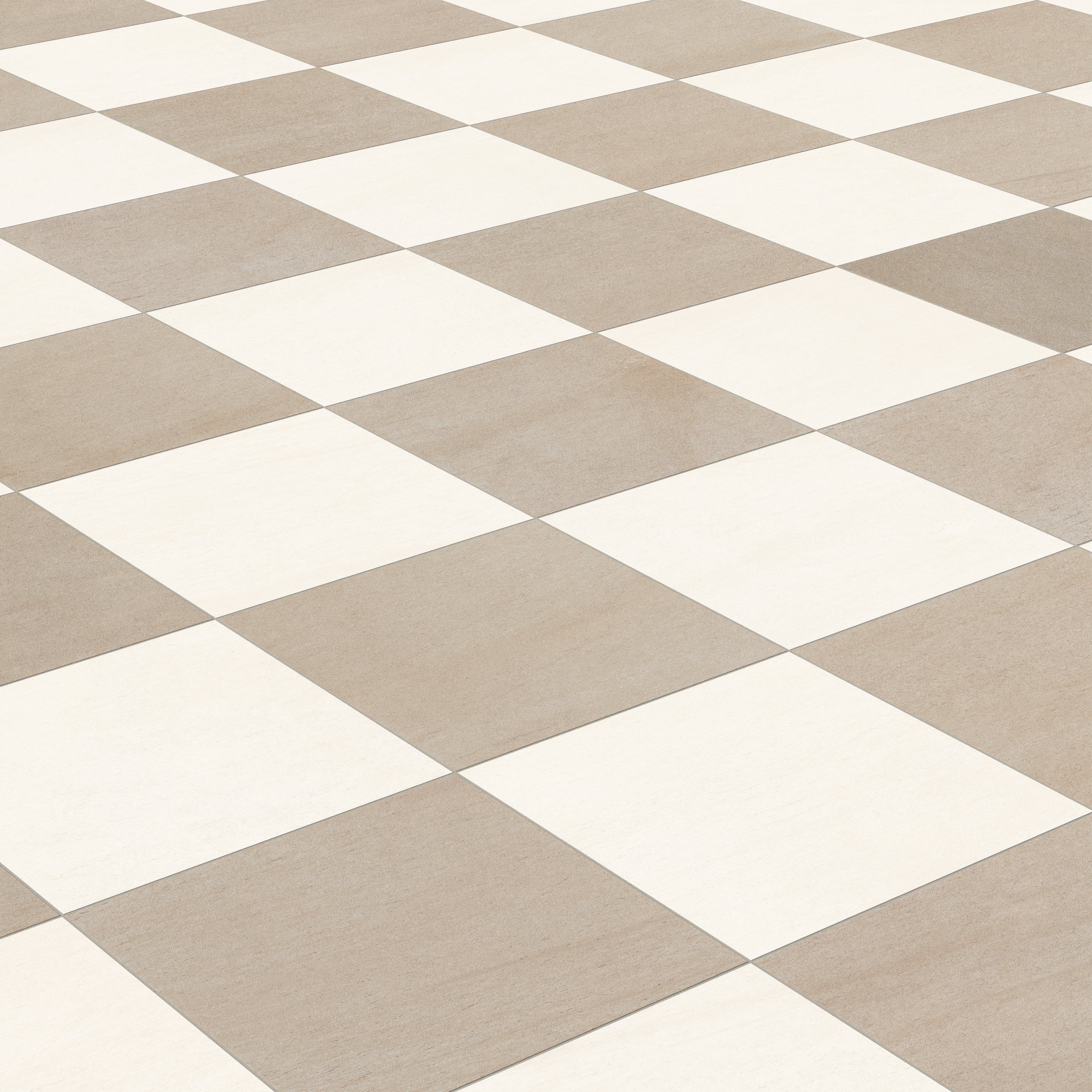Brody 24x24 Checkerboard Matte Porcelain Tile in Sand and Dune