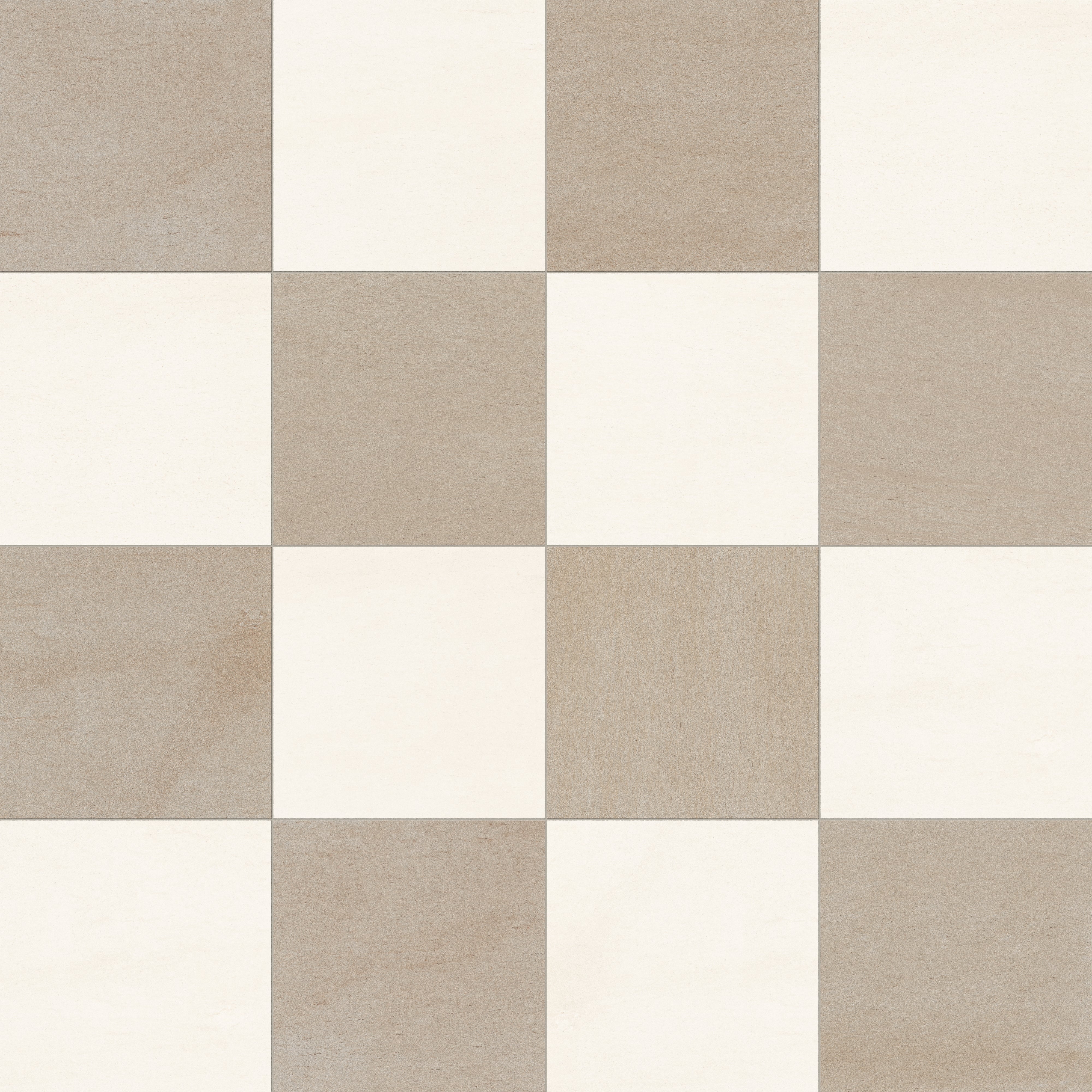 Brody 24x24 Checkerboard Matte Porcelain Tile in Sand and Dune
