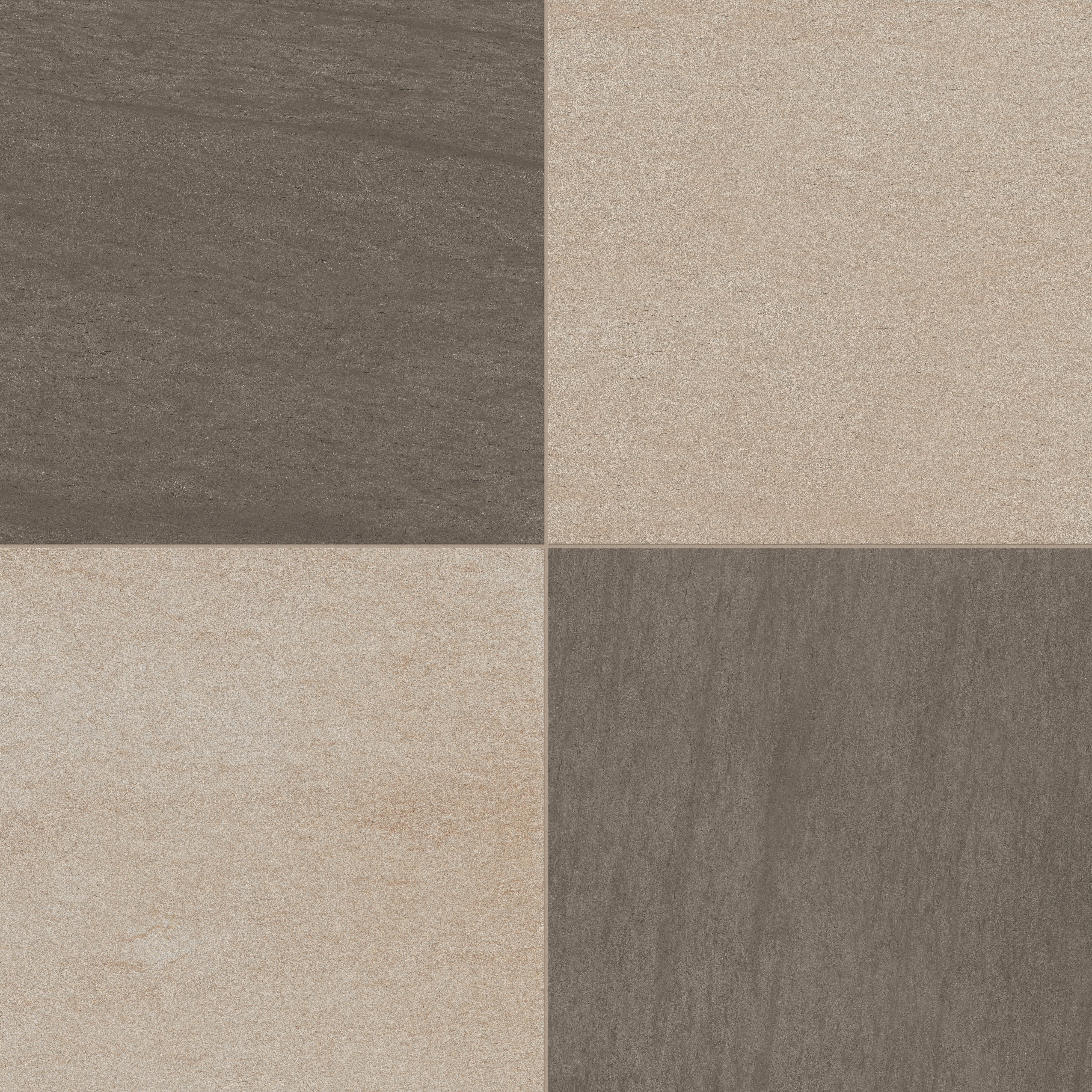 Brody 24x24 Checkerboard Matte Porcelain Tile in Dune and Cliff