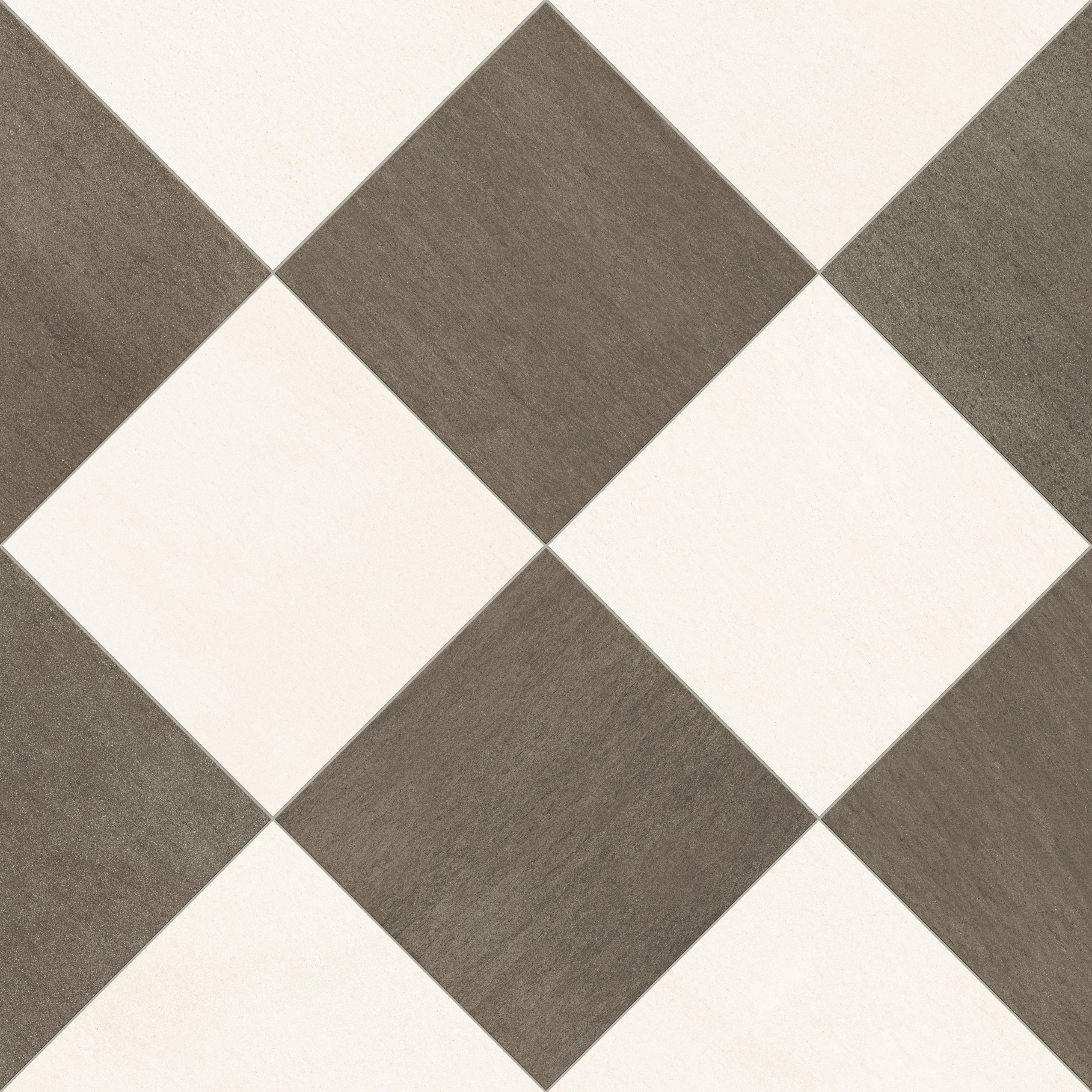 Brody 24x24 Checkerboard Matte Porcelain Tile in Sand and Smoke