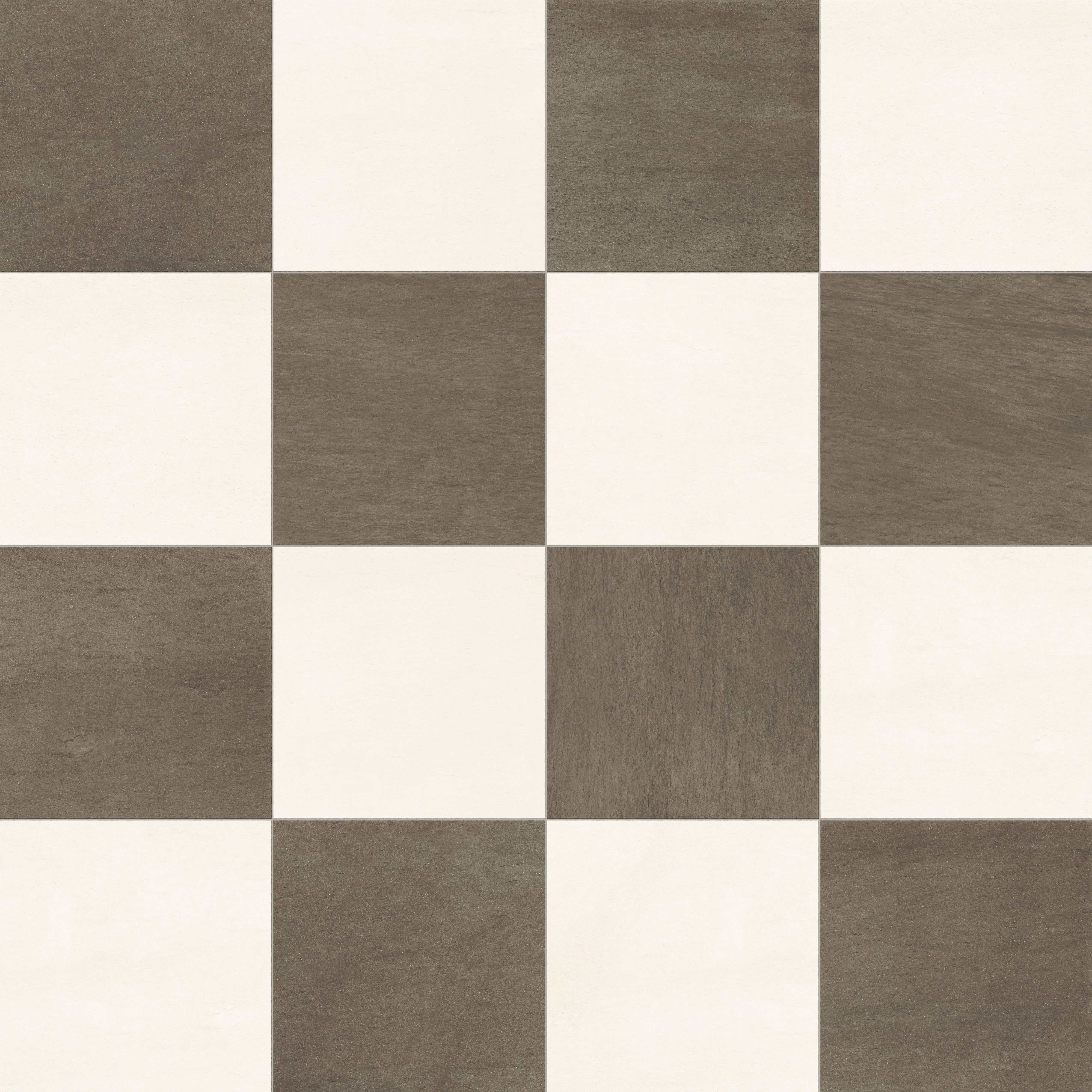 Brody 24x24 Checkerboard Matte Porcelain Tile in Sand and Smoke
