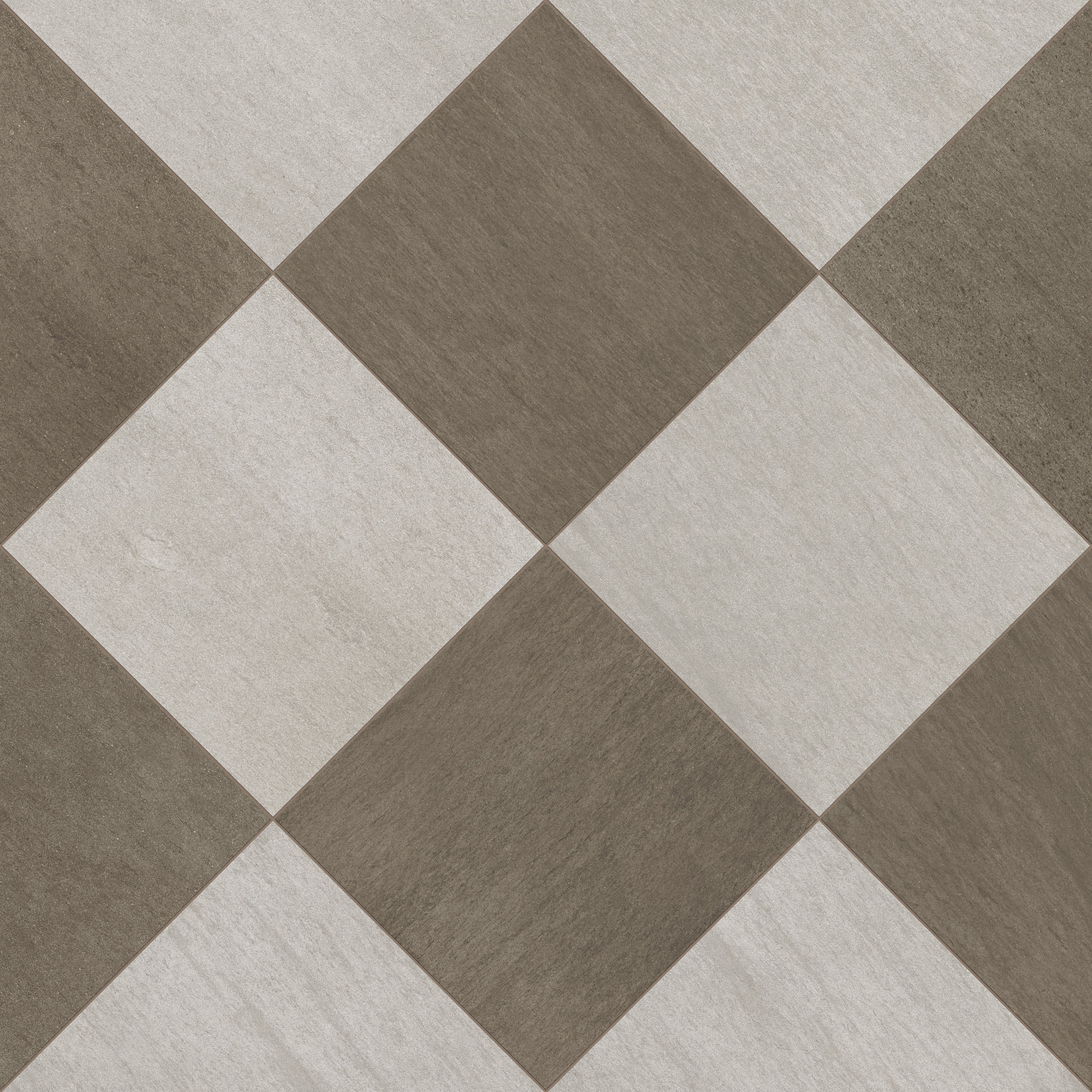 Brody 24x24 Checkerboard Matte Porcelain Tile in Sienna and Smoke