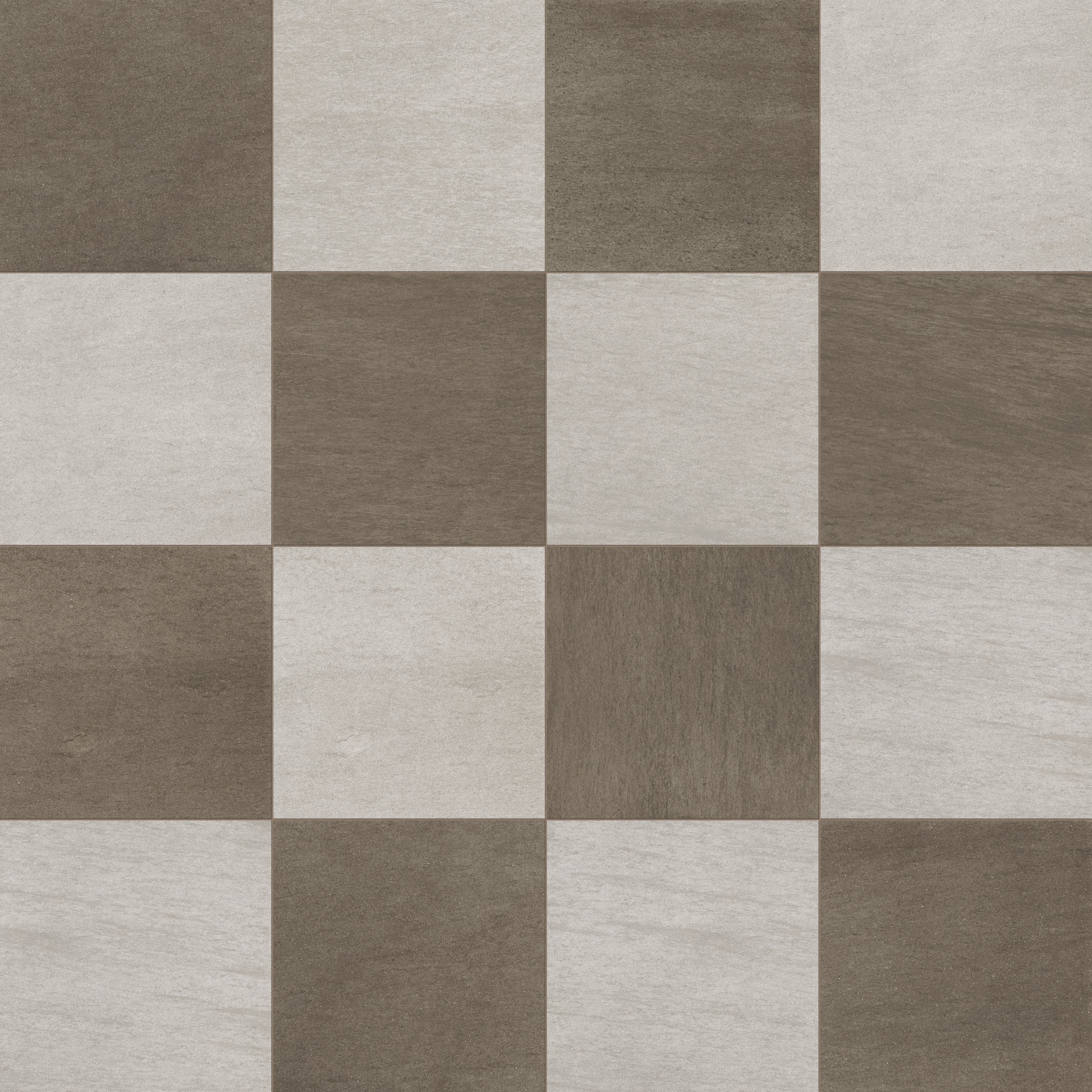 Brody 24x24 Checkerboard Matte Porcelain Tile in Sienna and Smoke