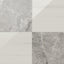 Chantel 24x24 polished porcelain tile in white dolomite and gray imperial marble, with a luxe checkerboard finish.
