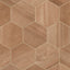 A 7x8 porcelain hexagon tile in warm brown and terracotta featuring a matte finish and subtle tonal variation, perfect for rustic or Mediterranean spaces.
