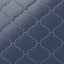 Jasmine 8x8 satin porcelain tile in navy, featuring a signature lantern shape and arabesque pattern. The velvety satin finish adds elegance to walls or floors in any indoor or outdoor space.
