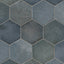 Juliet 7x8 Hexagon Matte Porcelain Tile in Denim