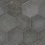 Juliet 7x8 Hexagon Matte Porcelain Tile in Iron