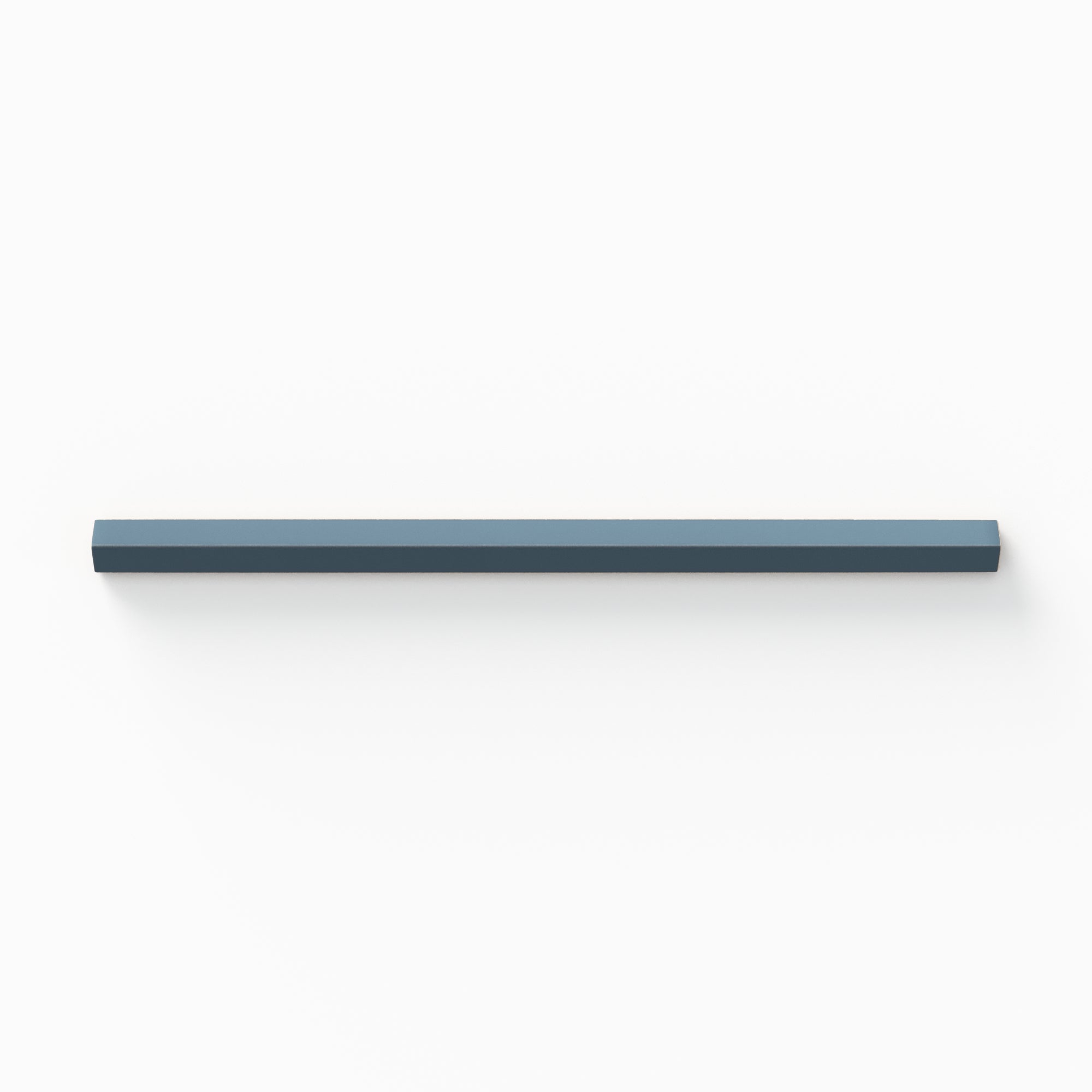 Matte blue porcelain pencil trim with a right-angled profile, ideal for clean edges, niche framing, or decorative accents on walls.