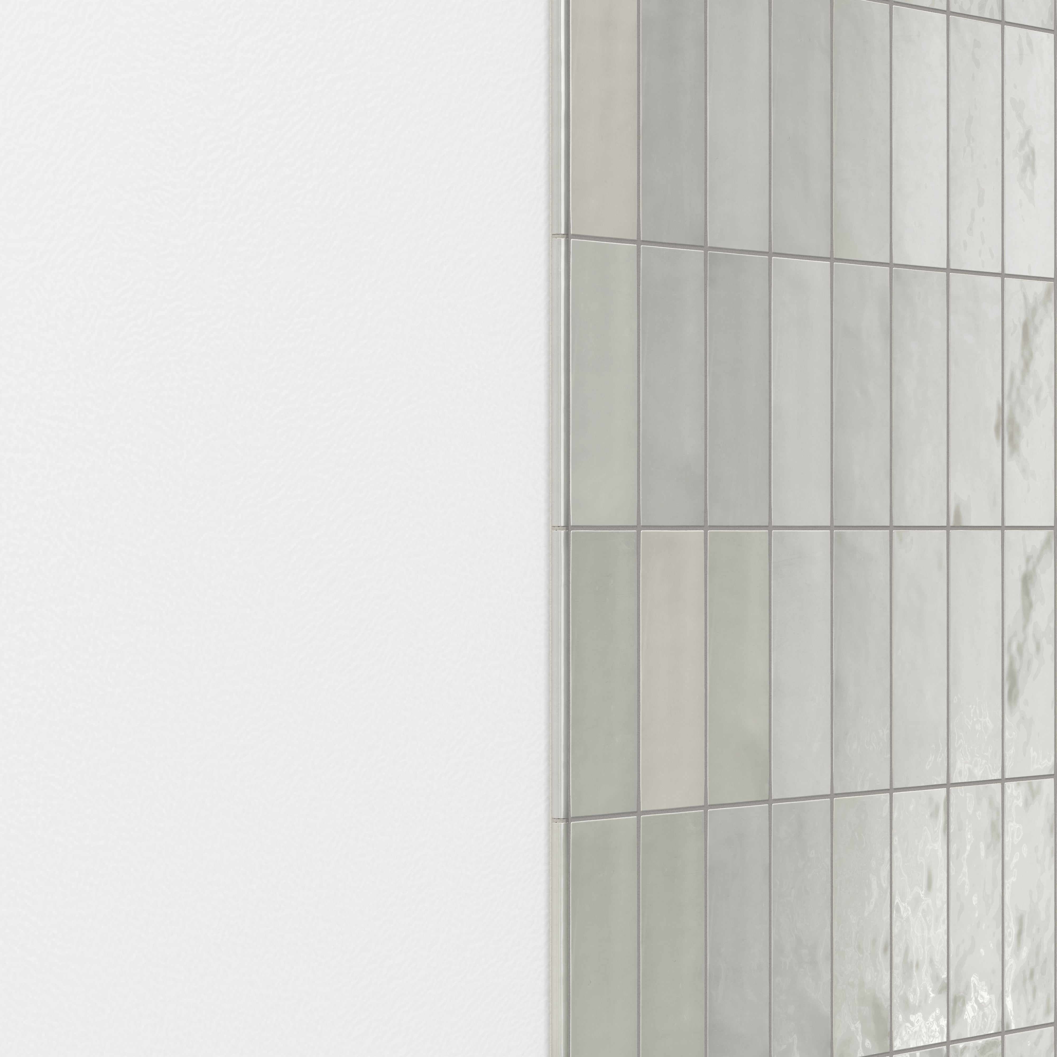 Jojo 0.43x6.3 Trim Glossy Porcelain Tile in Grey