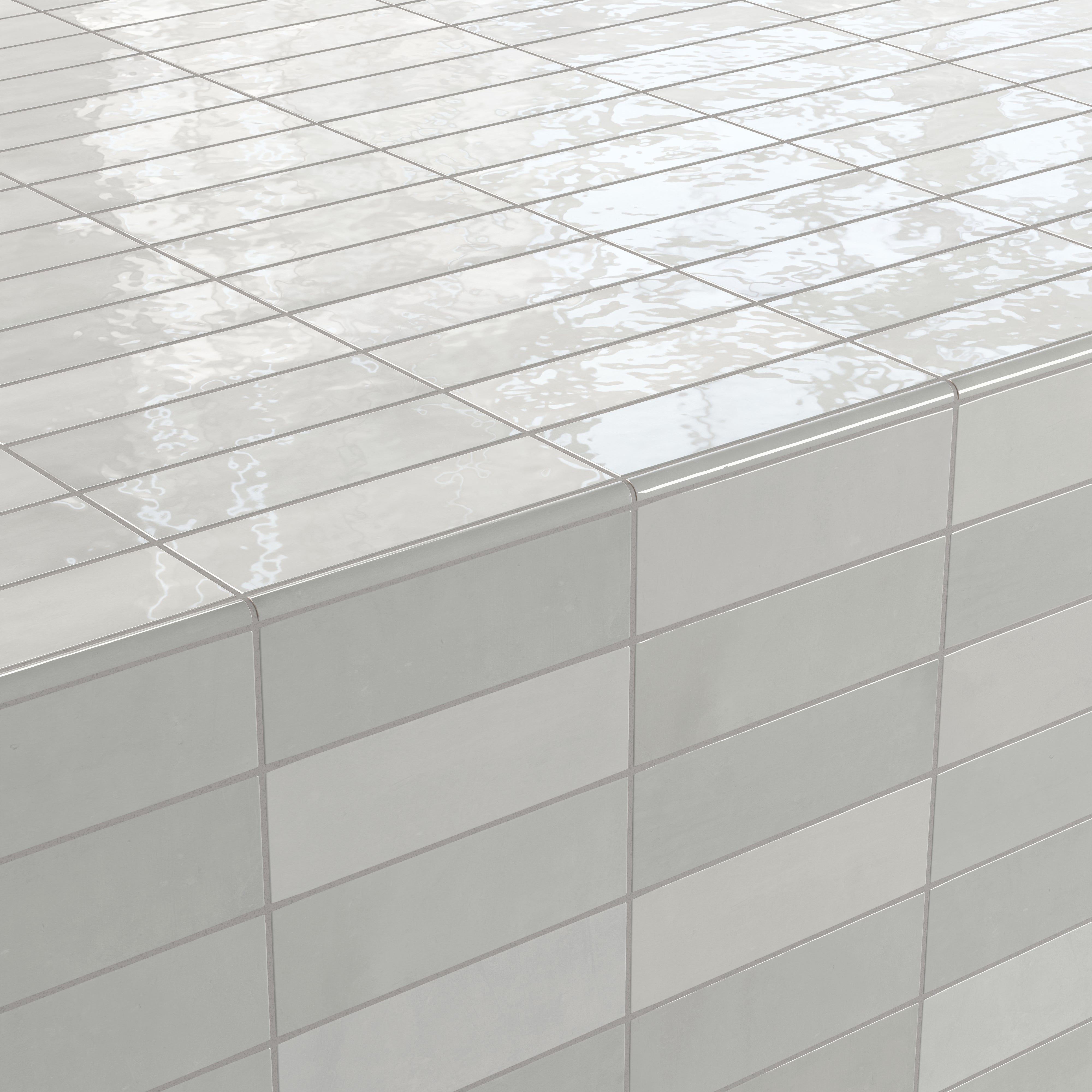 Jojo 0.43x6.3 Trim Glossy Porcelain Tile in Grey