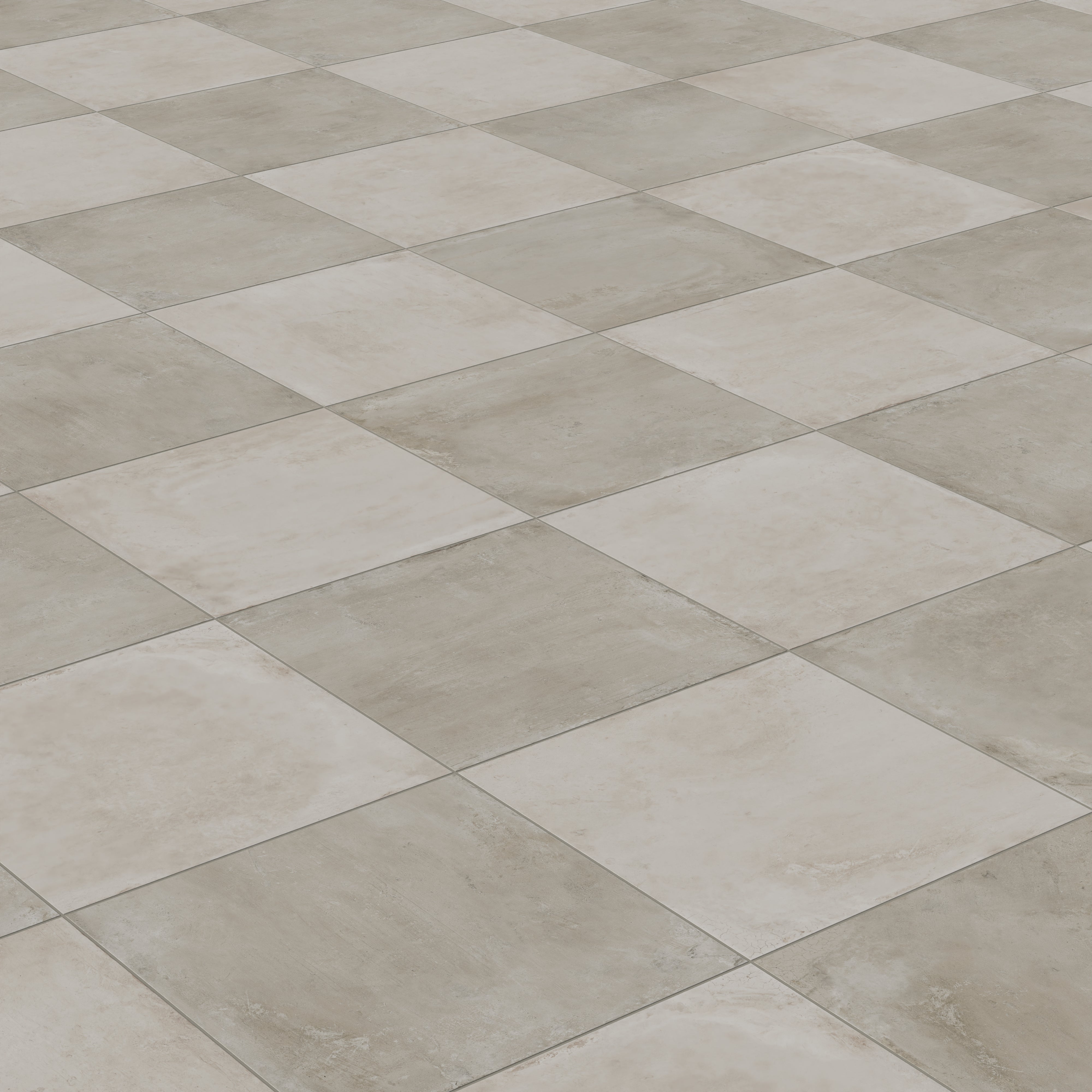 Ramsey 24x24 Checkerboard Grip 2cm Porcelain Paver Tile in Putty & Chalk