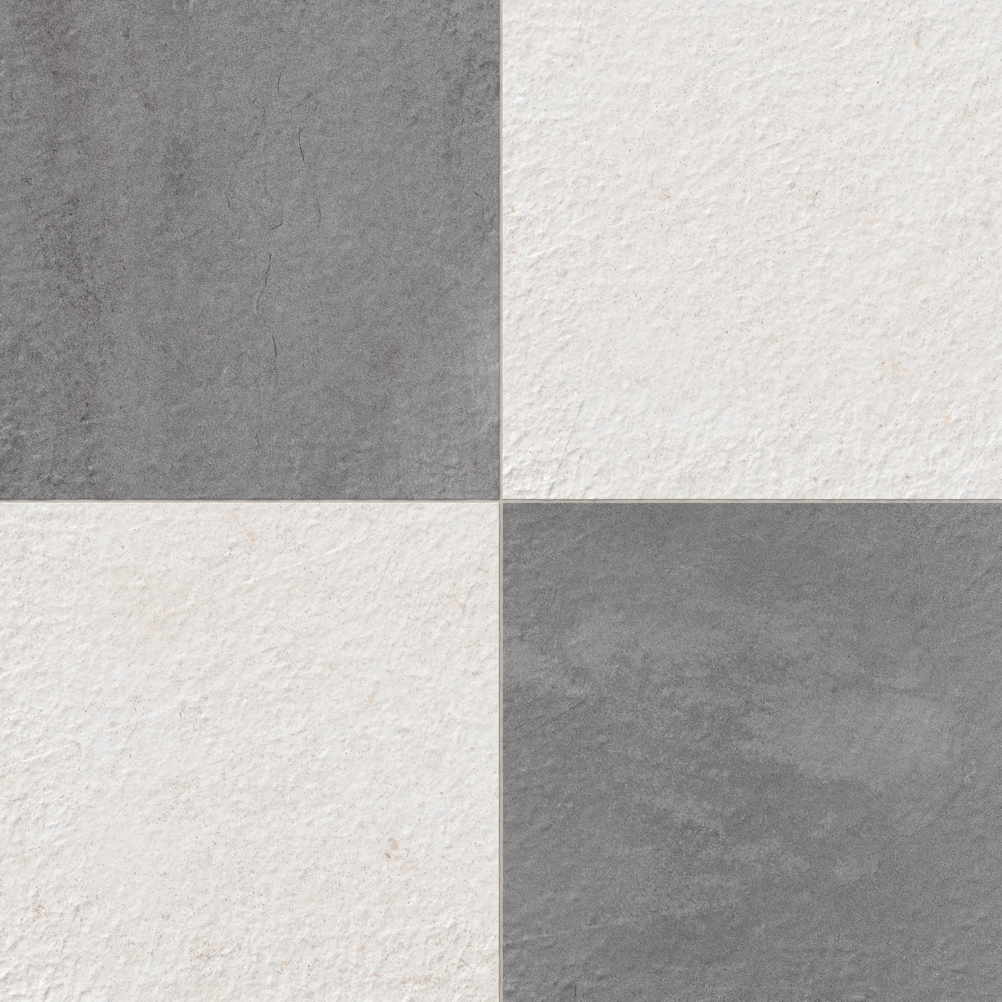 Bowden 24x24 Checkerboard Grip 2cm Porcelain Paver Tile in Graphite & Canvas