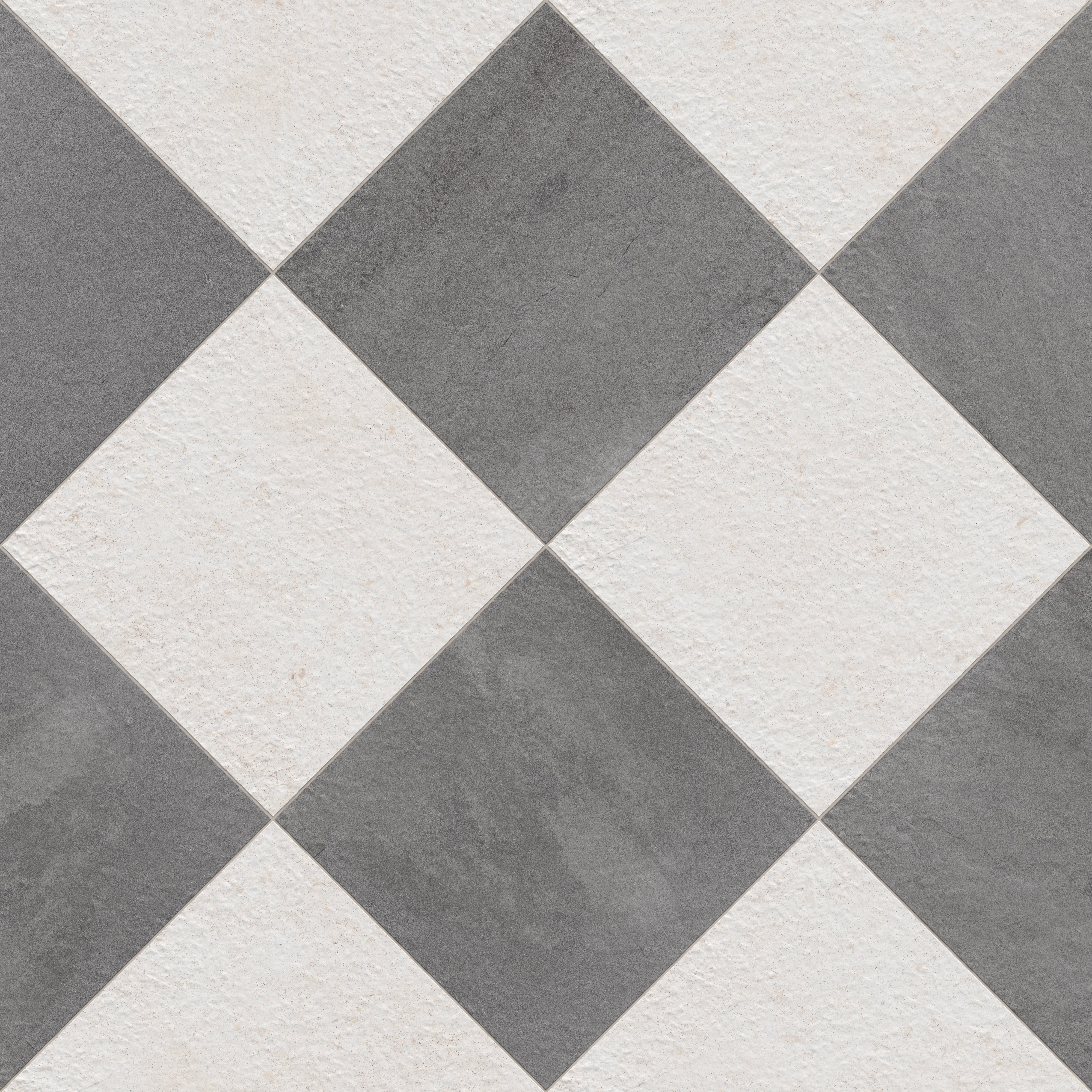Bowden 24x24 Checkerboard Grip 2cm Porcelain Paver Tile in Graphite & Canvas