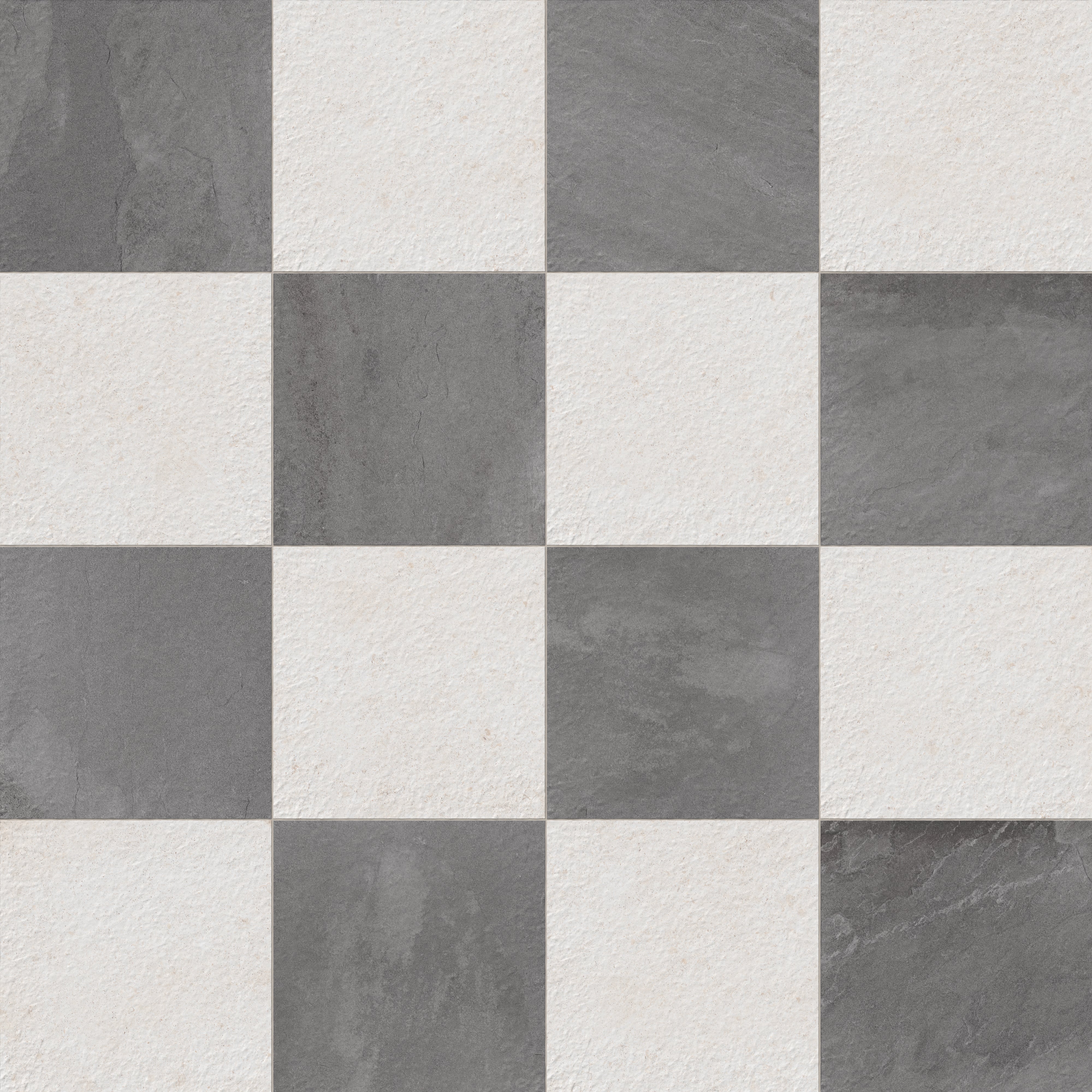 Bowden 24x24 Checkerboard Grip 2cm Porcelain Paver Tile in Graphite & Canvas