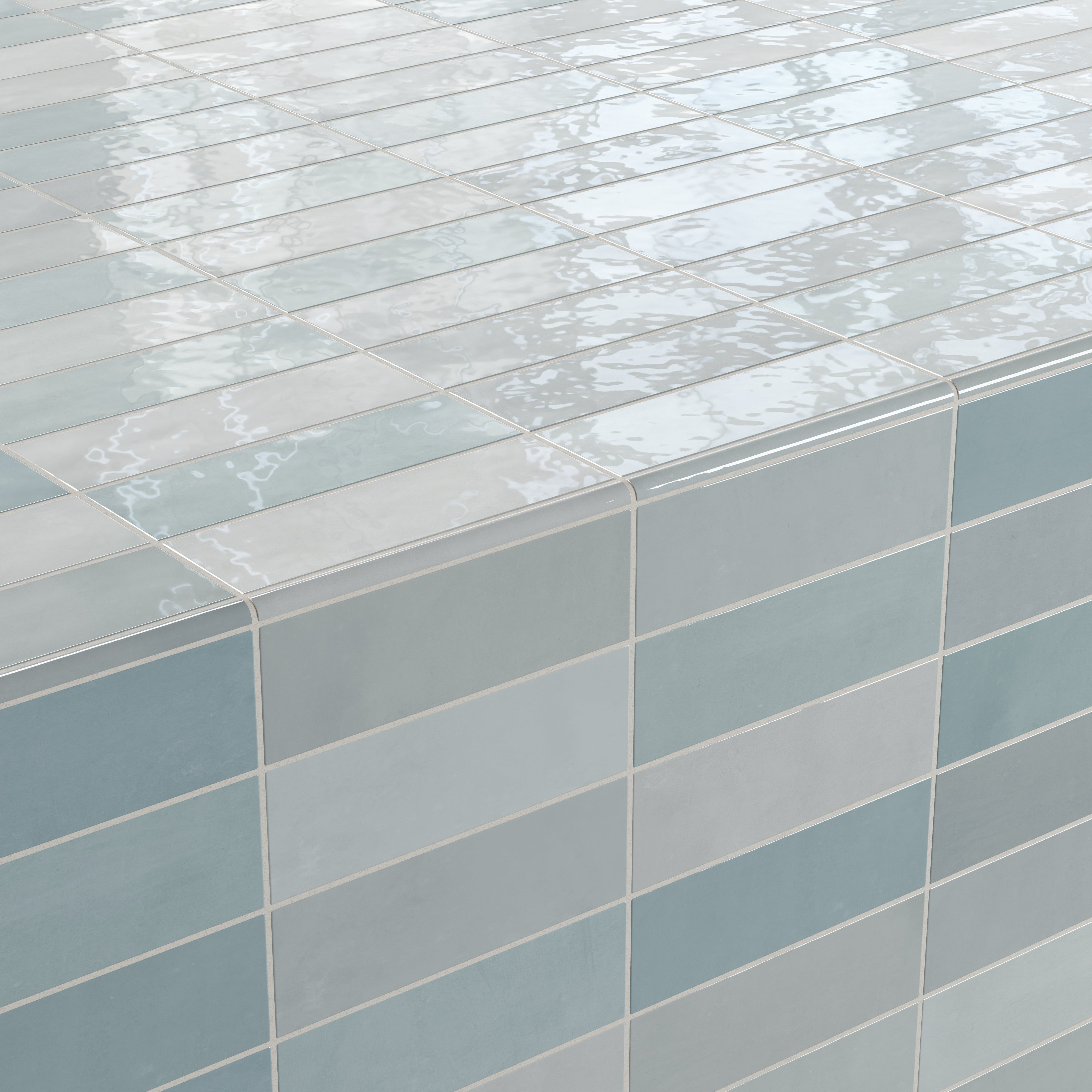 Jojo 0.43x6 Trim Glossy Porcelain Tile in Ice